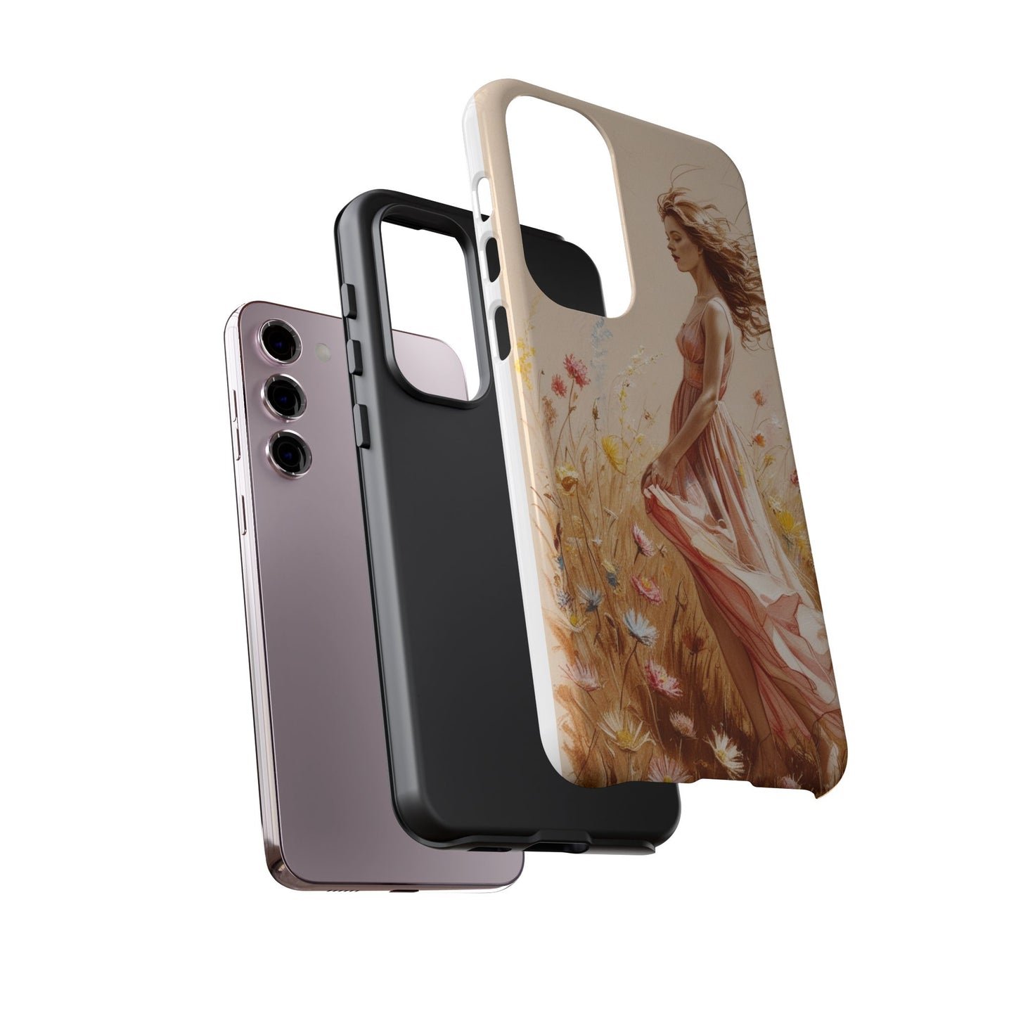 Phone Case - Vintage Woman Art Tough Case - Shockproof Matte & Glossy Finish