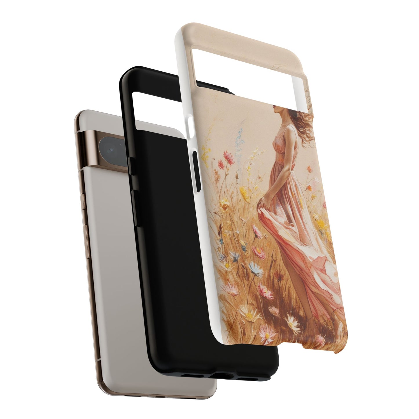 Phone Case - Vintage Woman Art Tough Case - Shockproof Matte & Glossy Finish