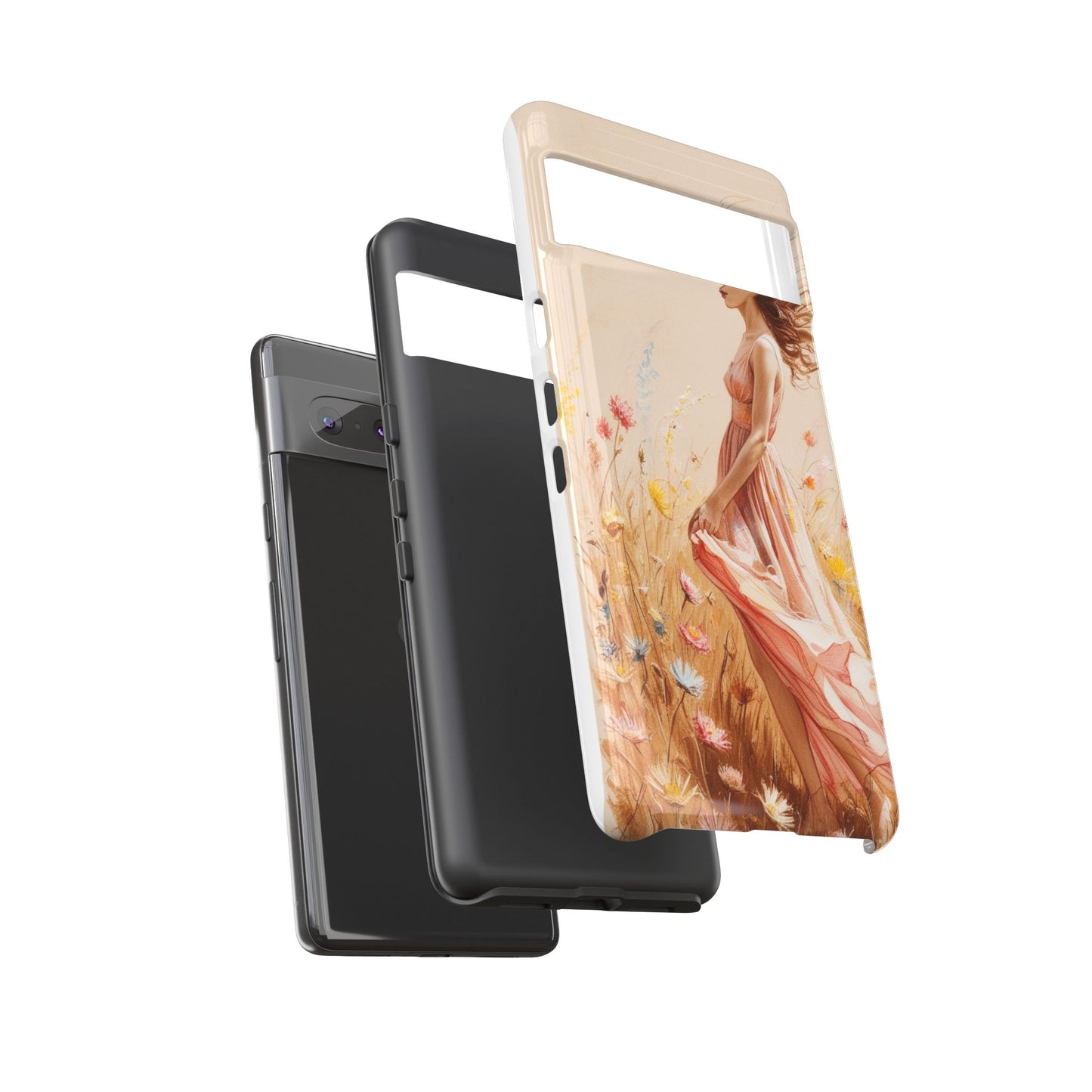 Phone Case - Vintage Woman Art Tough Case - Shockproof Matte & Glossy Finish