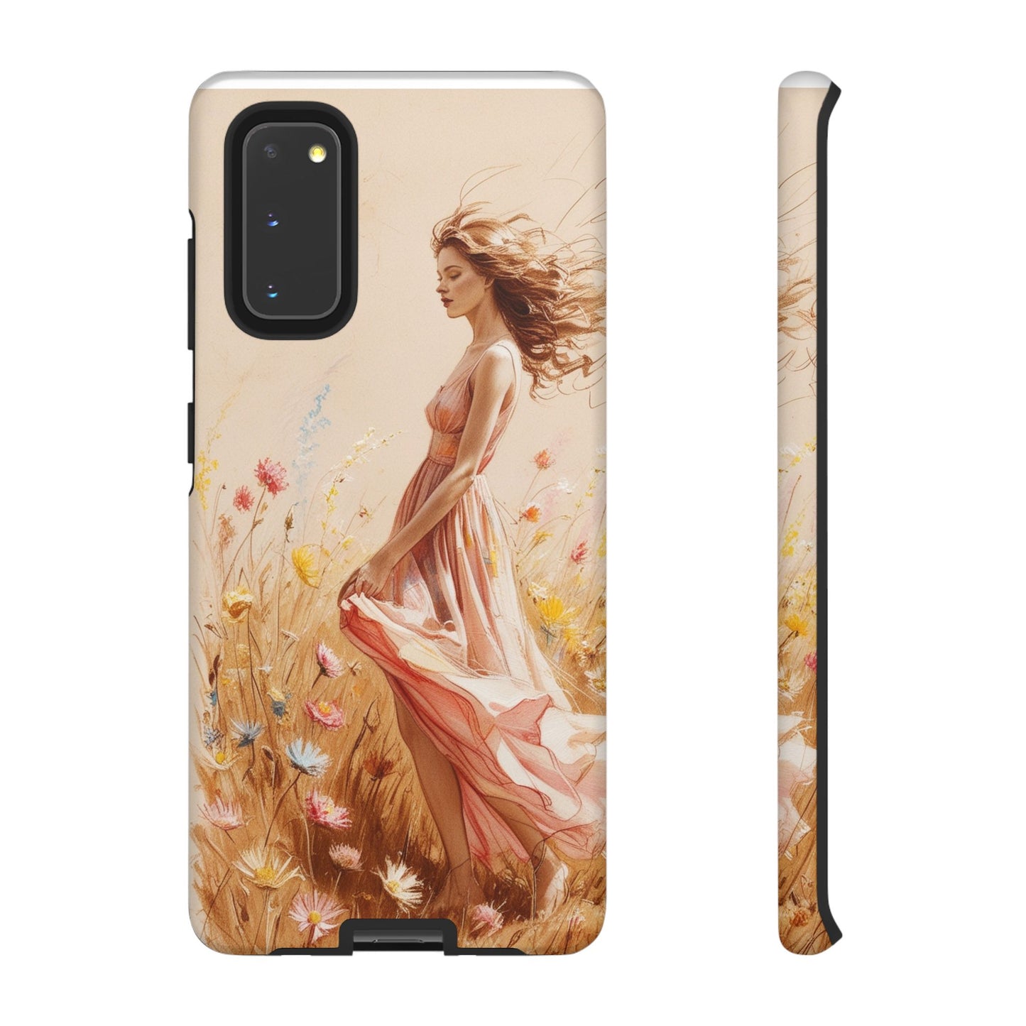 Phone Case - Vintage Woman Art Tough Case - Shockproof Matte & Glossy Finish