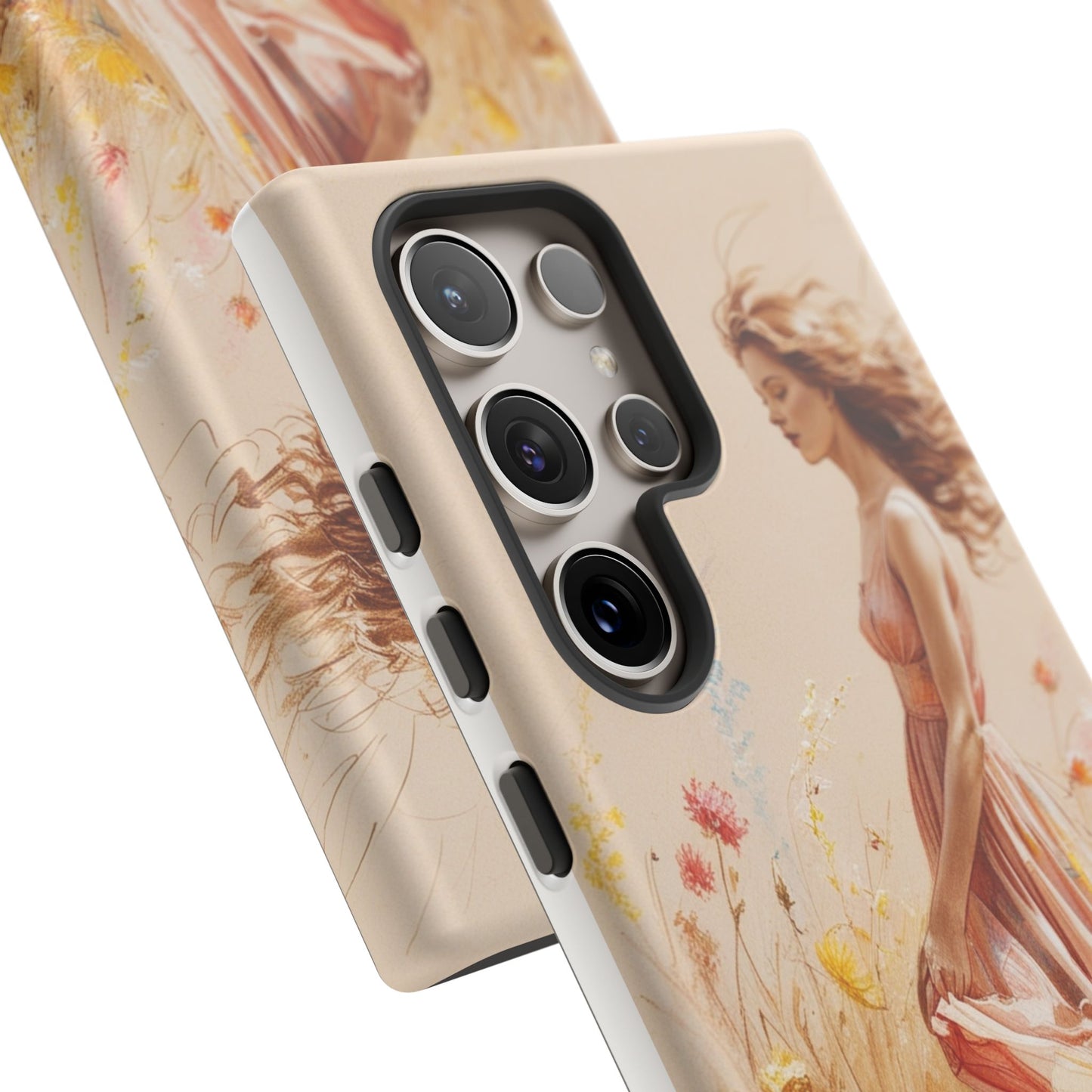 Phone Case - Vintage Woman Art Tough Case - Shockproof Matte & Glossy Finish