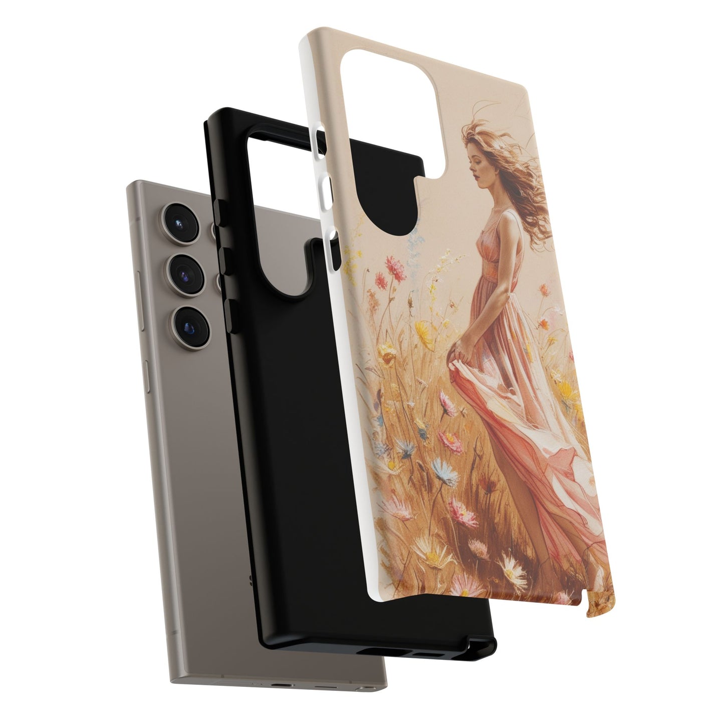 Phone Case - Vintage Woman Art Tough Case - Shockproof Matte & Glossy Finish