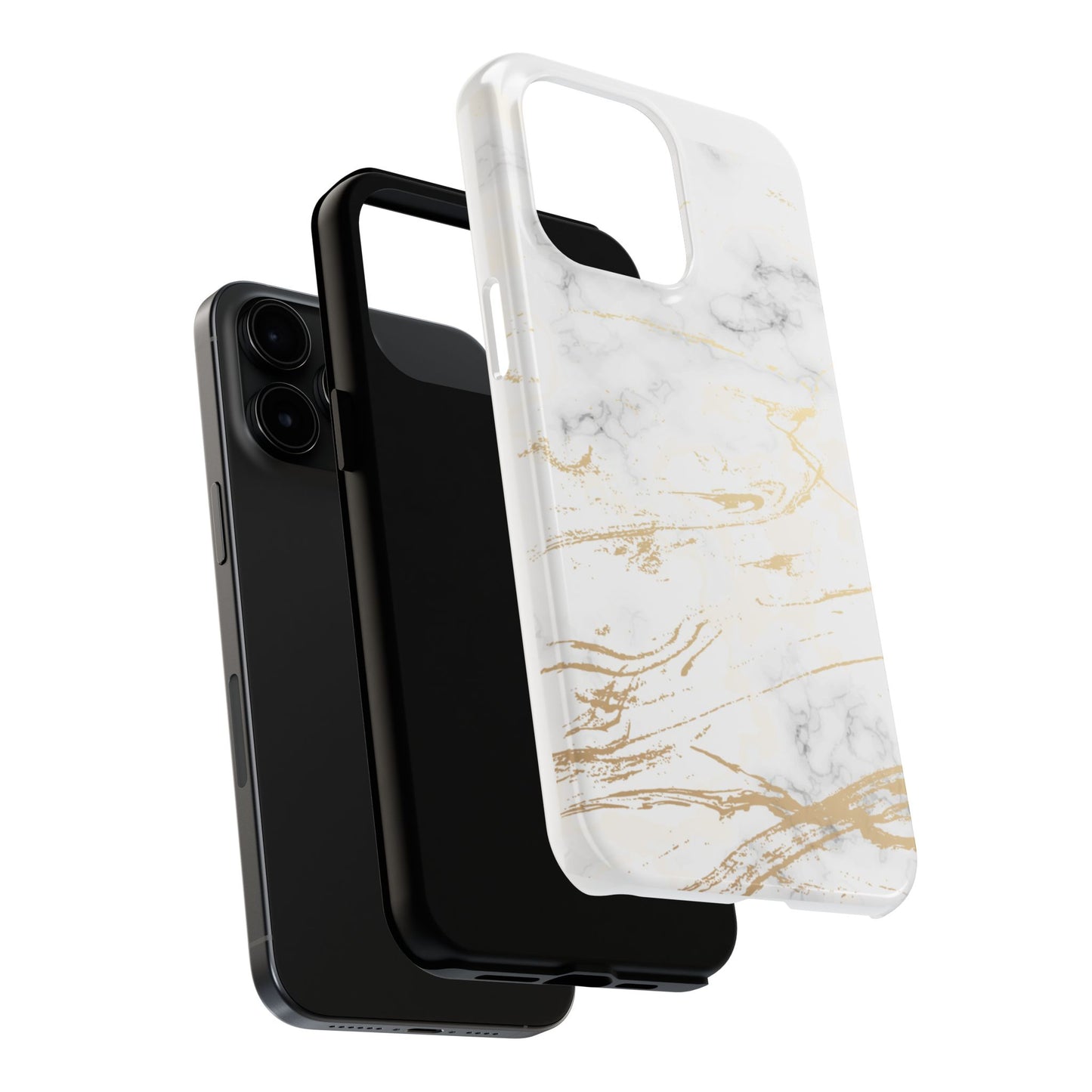 Gold Marble Tough Phone Case – Shockproof Luxury Cover for iPhone & Samsung