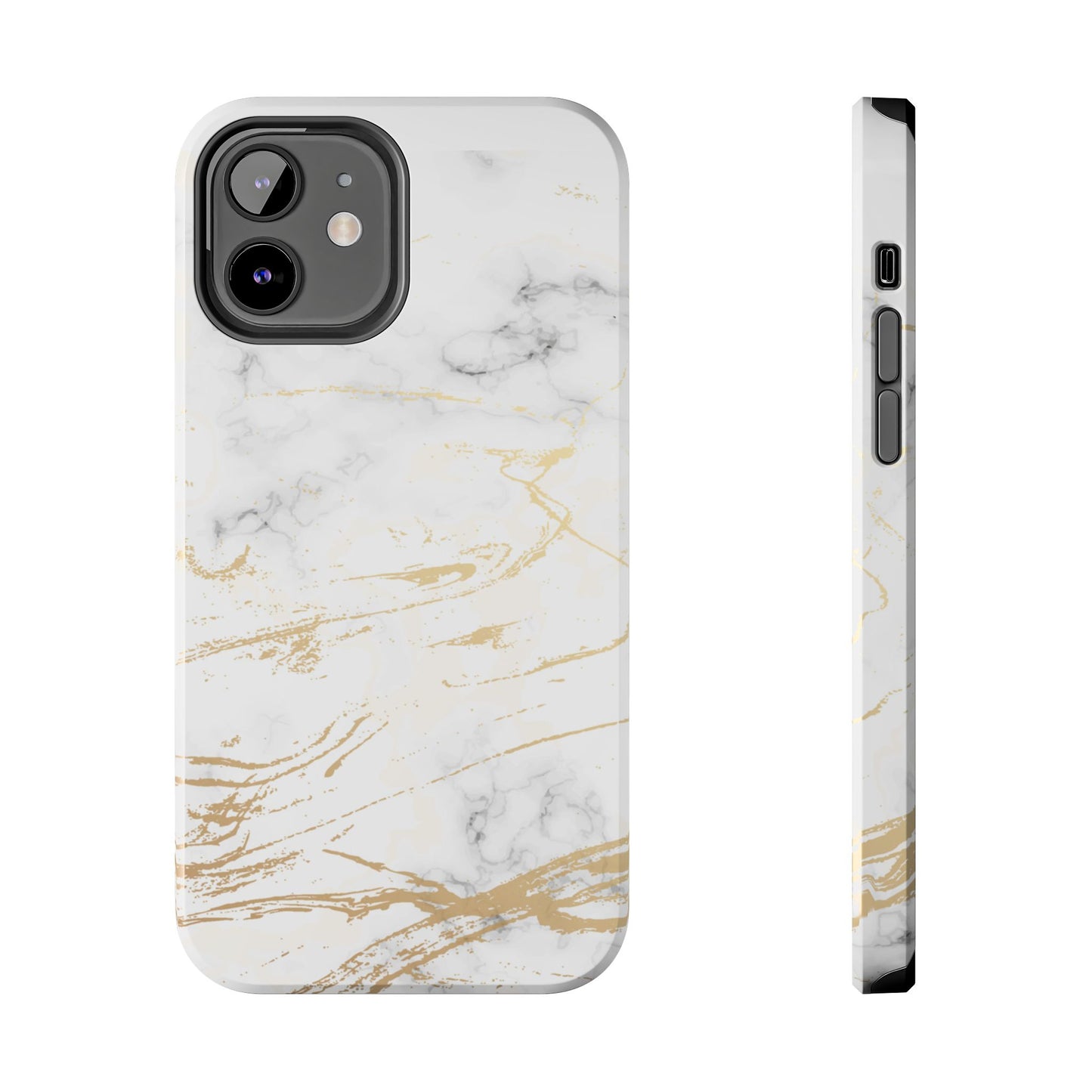 Gold Marble Tough Phone Case – Shockproof Luxury Cover for iPhone & Samsung