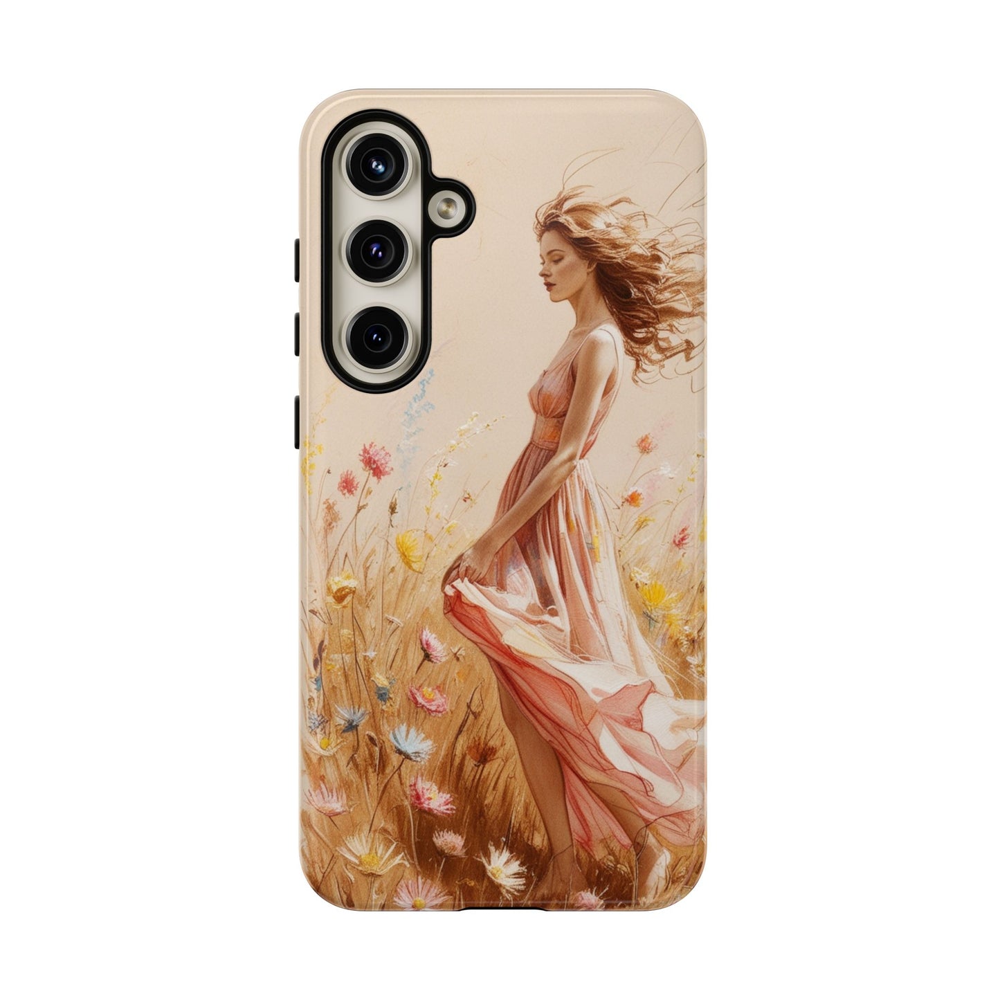 Phone Case - Vintage Woman Art Tough Case - Shockproof Matte & Glossy Finish