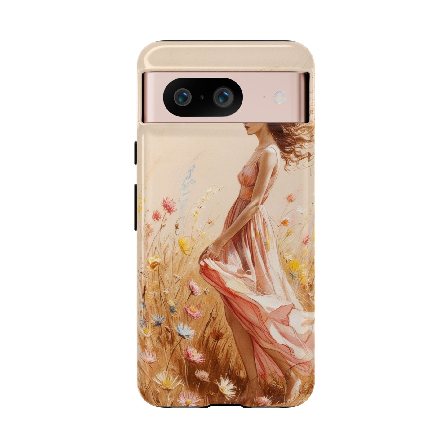 Phone Case - Vintage Woman Art Tough Case - Shockproof Matte & Glossy Finish