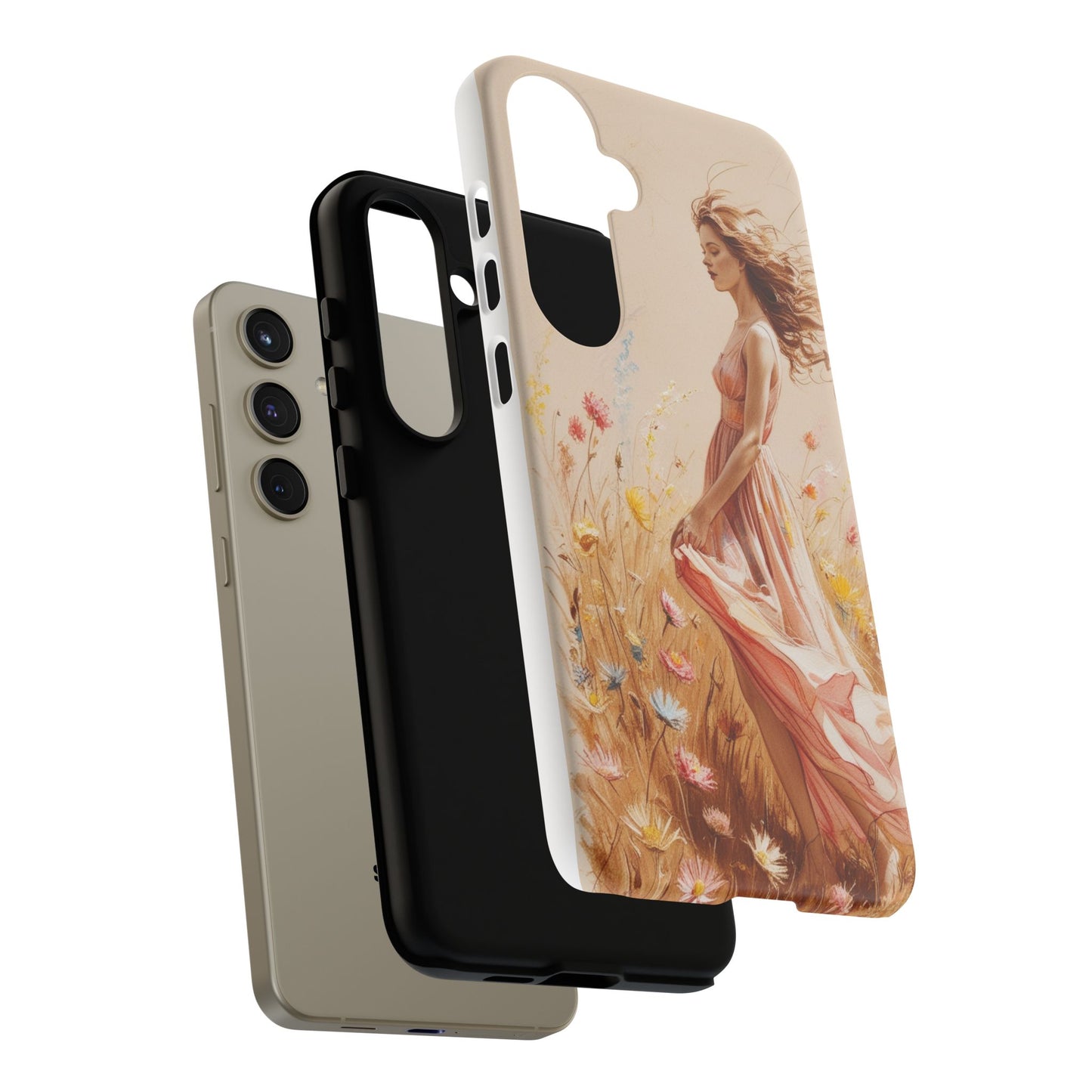 Phone Case - Vintage Woman Art Tough Case - Shockproof Matte & Glossy Finish