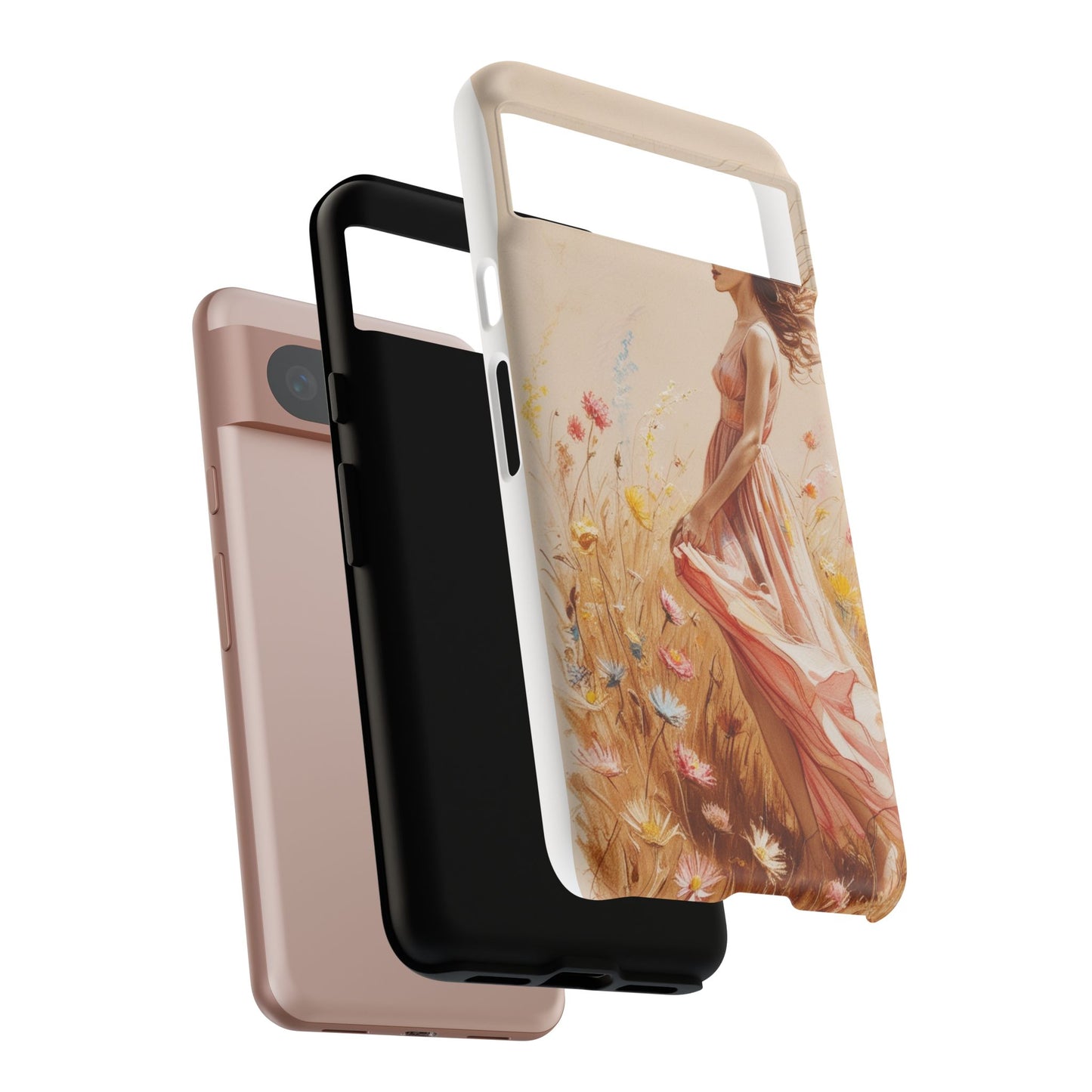 Phone Case - Vintage Woman Art Tough Case - Shockproof Matte & Glossy Finish