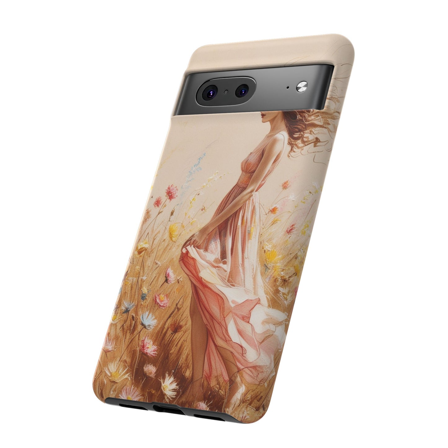 Phone Case - Vintage Woman Art Tough Case - Shockproof Matte & Glossy Finish