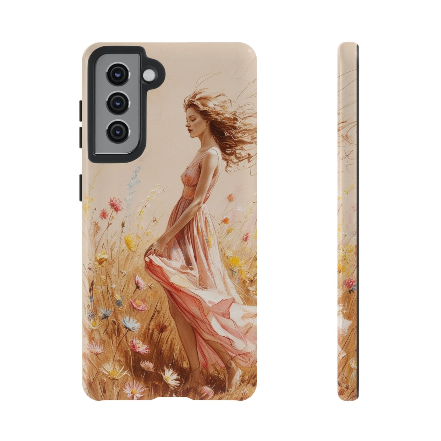 Phone Case - Vintage Woman Art Tough Case - Shockproof Matte & Glossy Finish