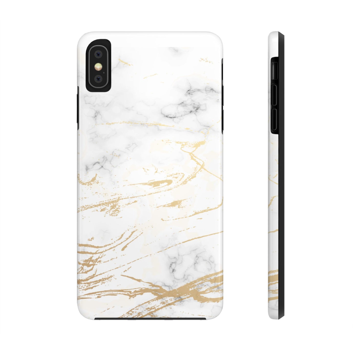 Gold Marble Tough Phone Case – Shockproof Luxury Cover for iPhone & Samsung