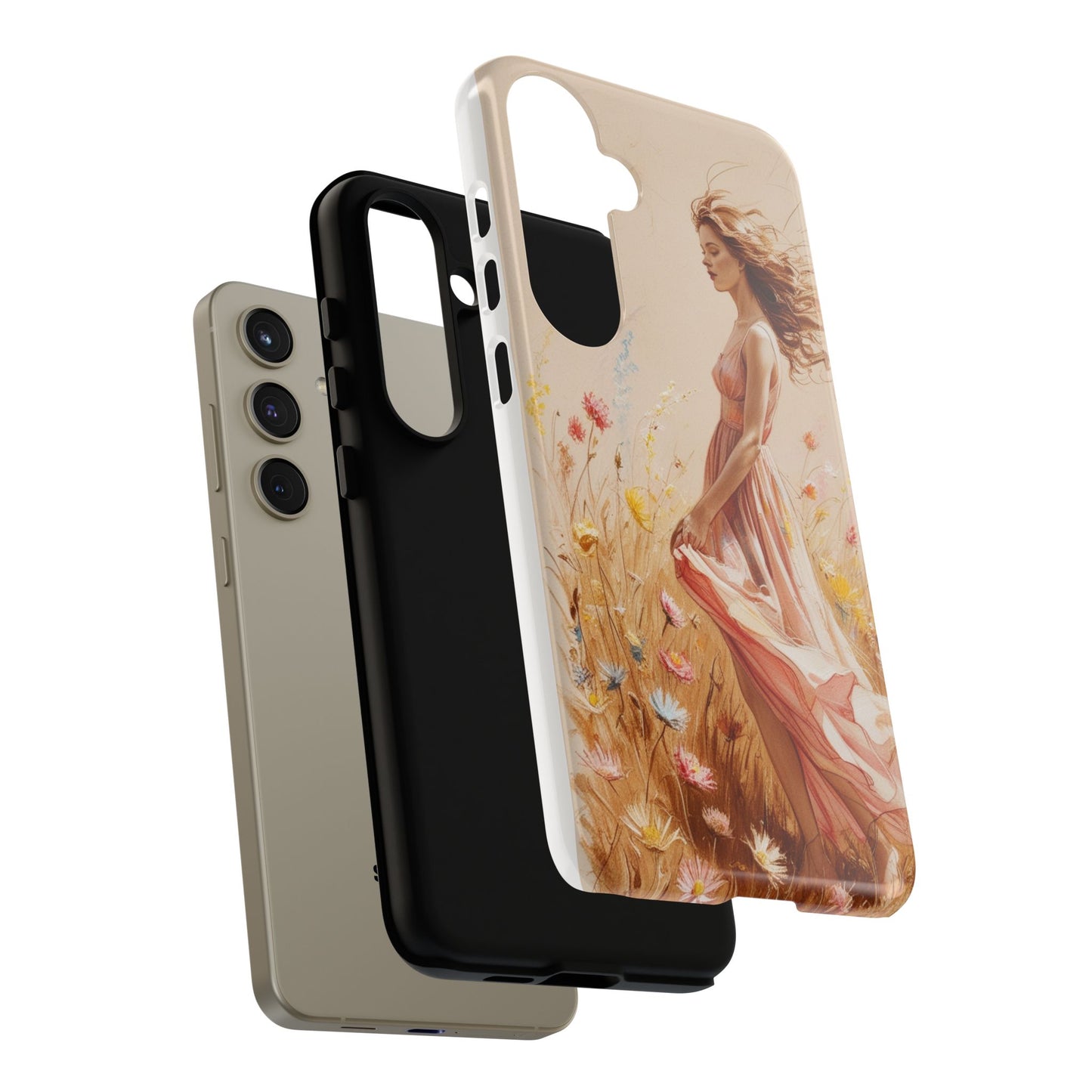 Phone Case - Vintage Woman Art Tough Case - Shockproof Matte & Glossy Finish