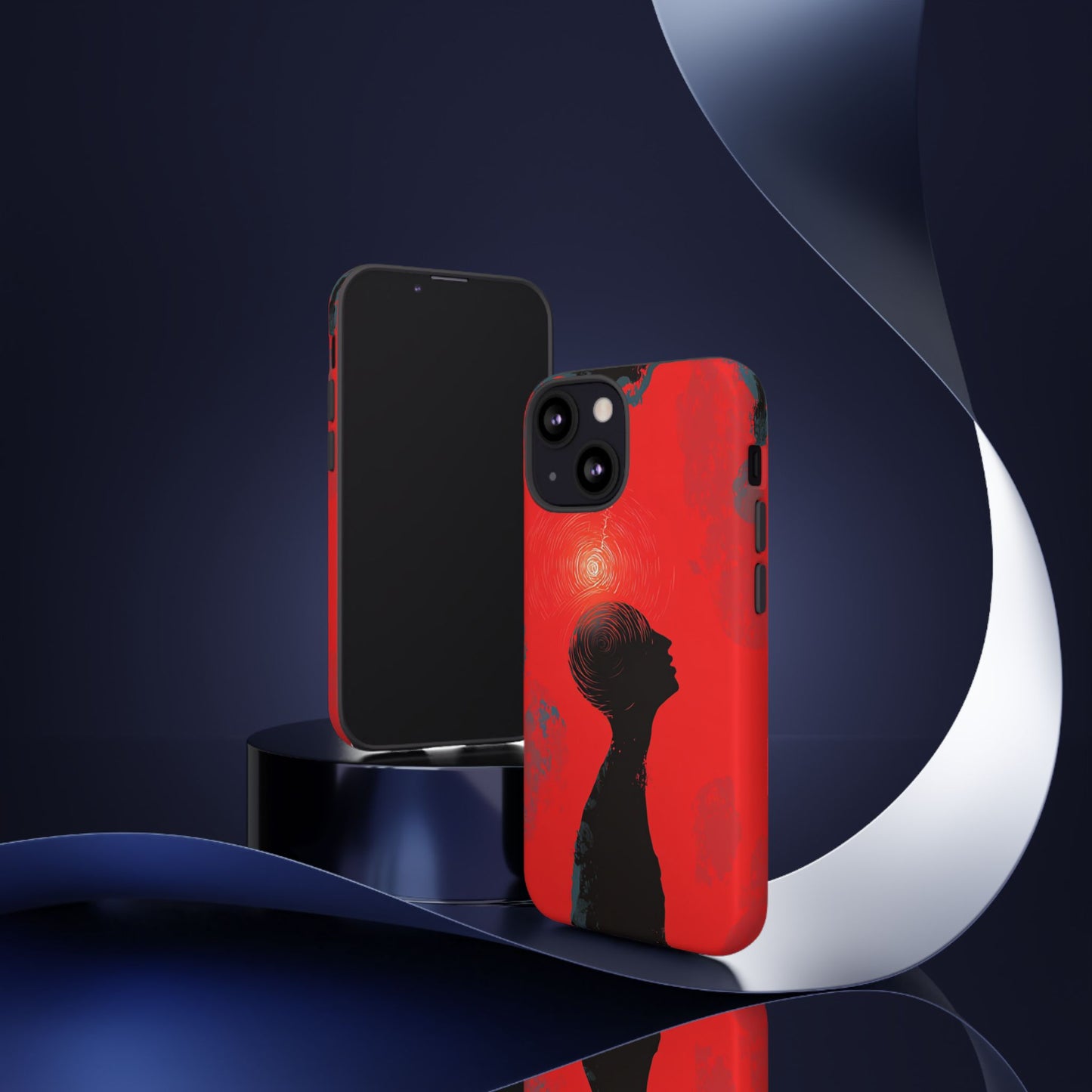 Mental Eclipse | Bold Surreal Art for Deep Thinkers – Red & Black Abstract Design