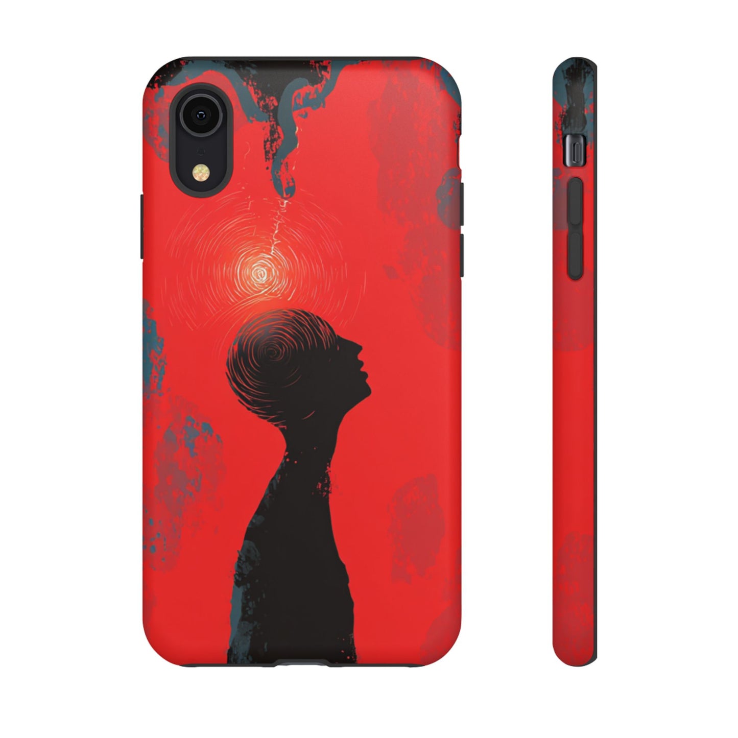 Mental Eclipse | Bold Surreal Art for Deep Thinkers – Red & Black Abstract Design