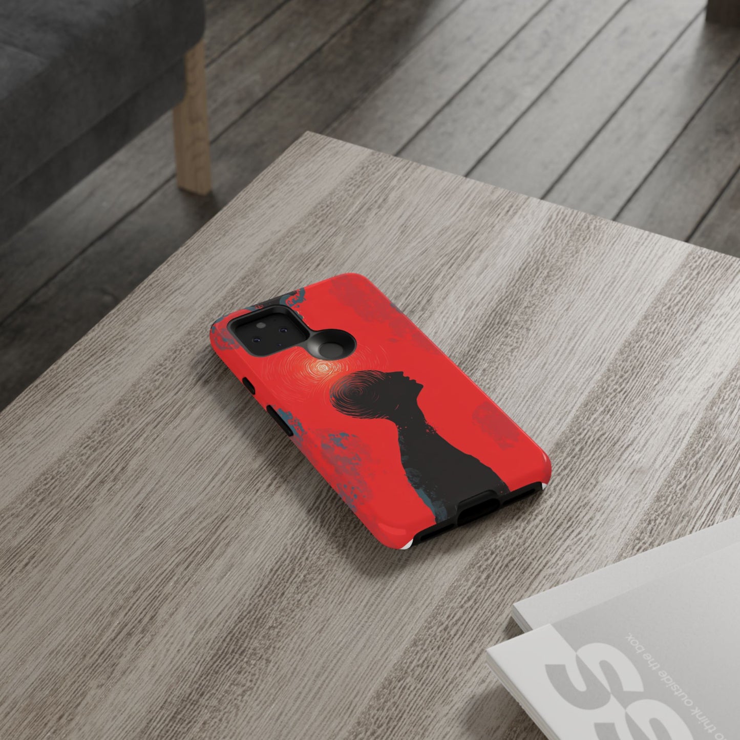 Mental Eclipse | Bold Surreal Art for Deep Thinkers – Red & Black Abstract Design