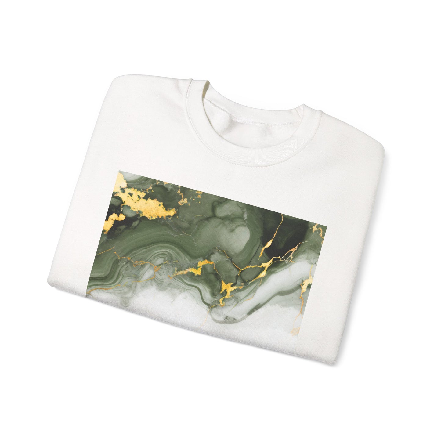 Luxury Green Marble Sweatshirt - Unisex Cozy Fit