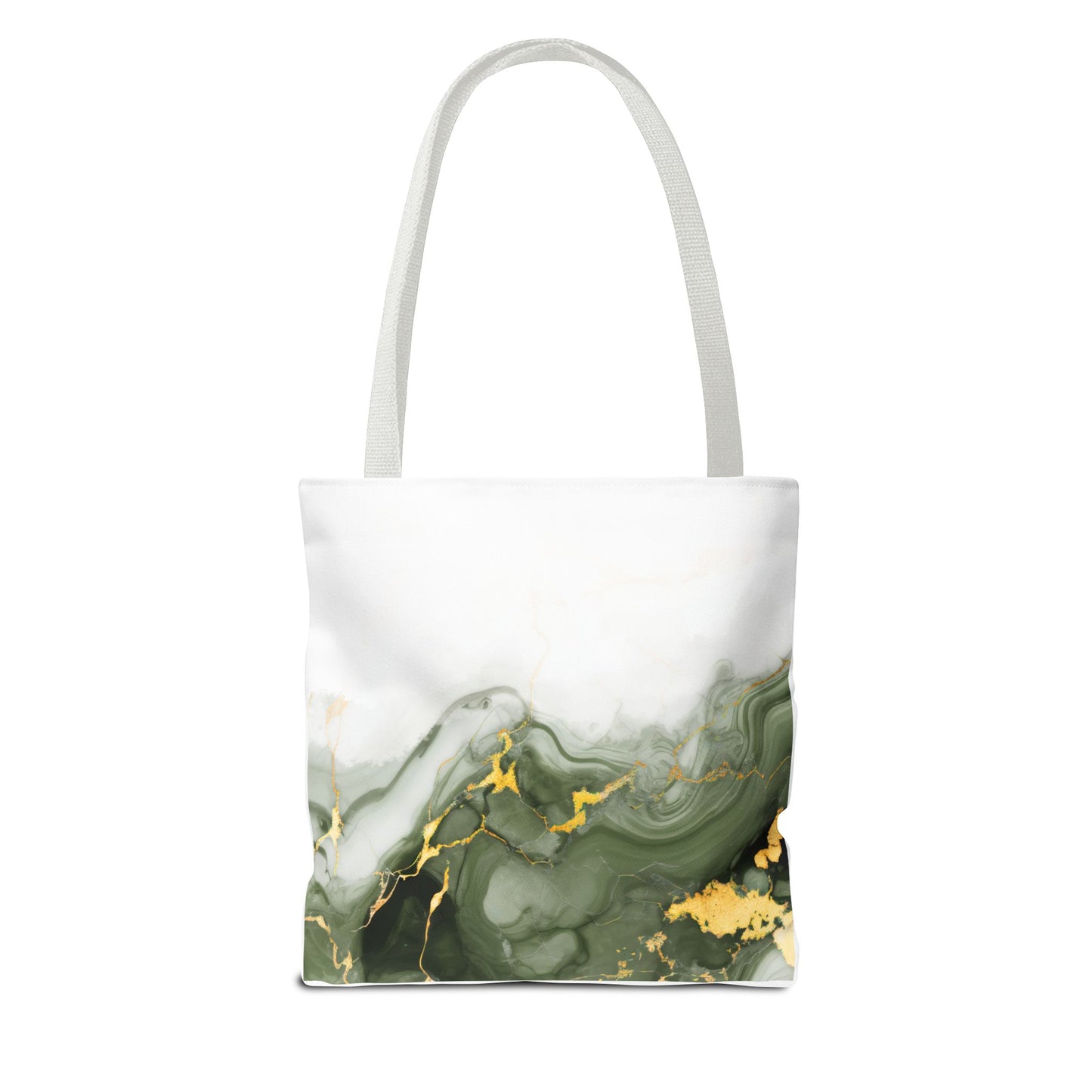 Green Marble Tote Bag – All Over Print Elegant Carryall
