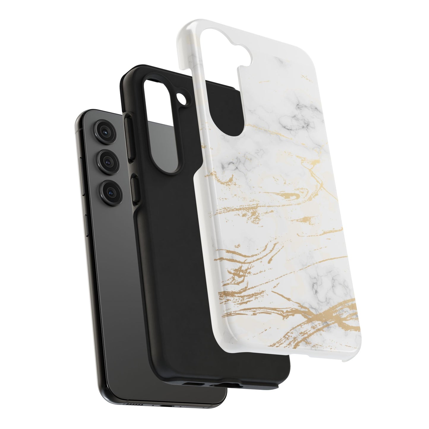 Gold Marble Tough Phone Case – Shockproof Luxury Cover for iPhone & Samsung