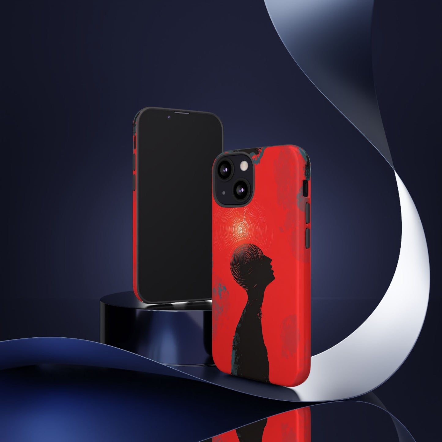 Mental Eclipse | Bold Surreal Art for Deep Thinkers – Red & Black Abstract Design