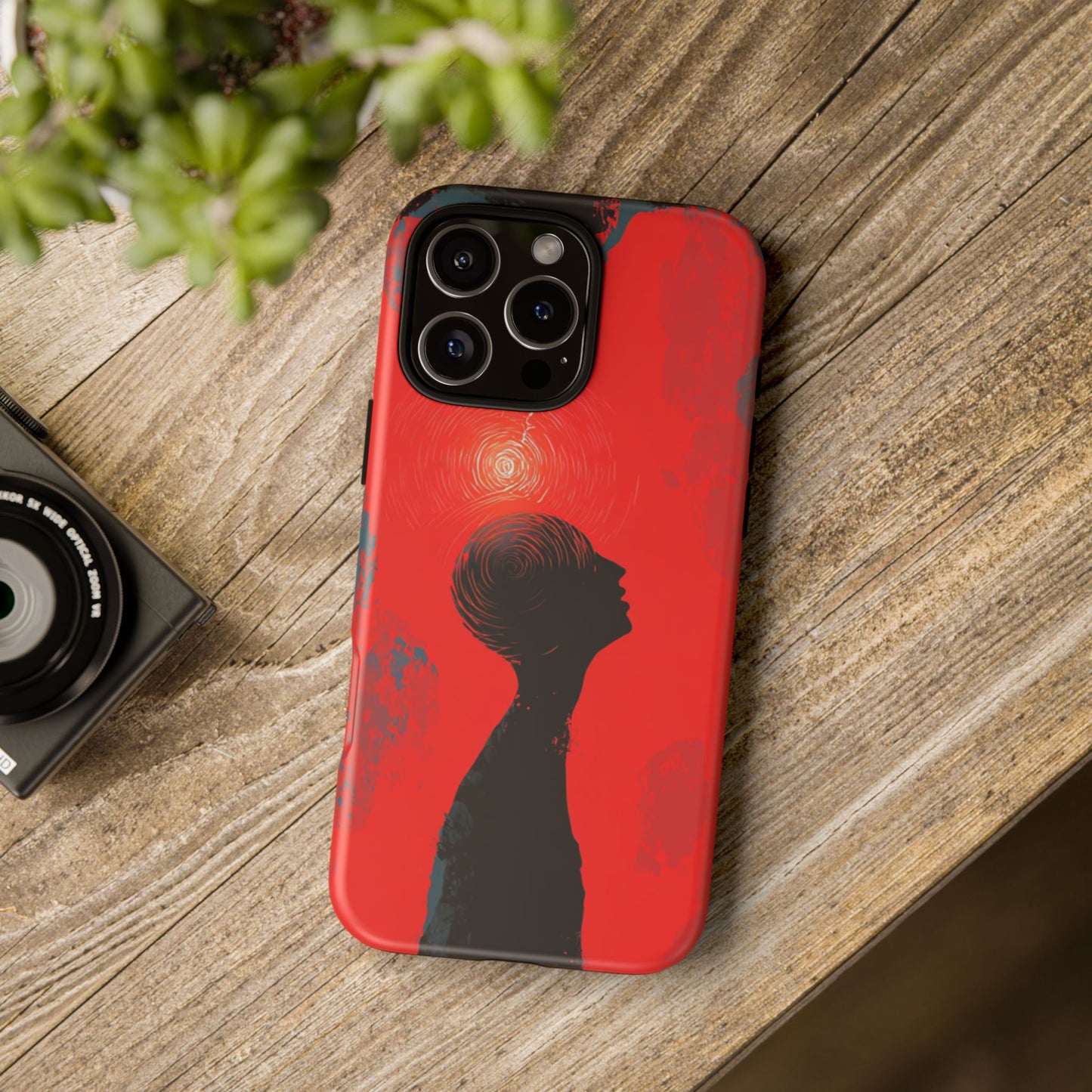 Mental Eclipse | Bold Surreal Art for Deep Thinkers – Red & Black Abstract Design