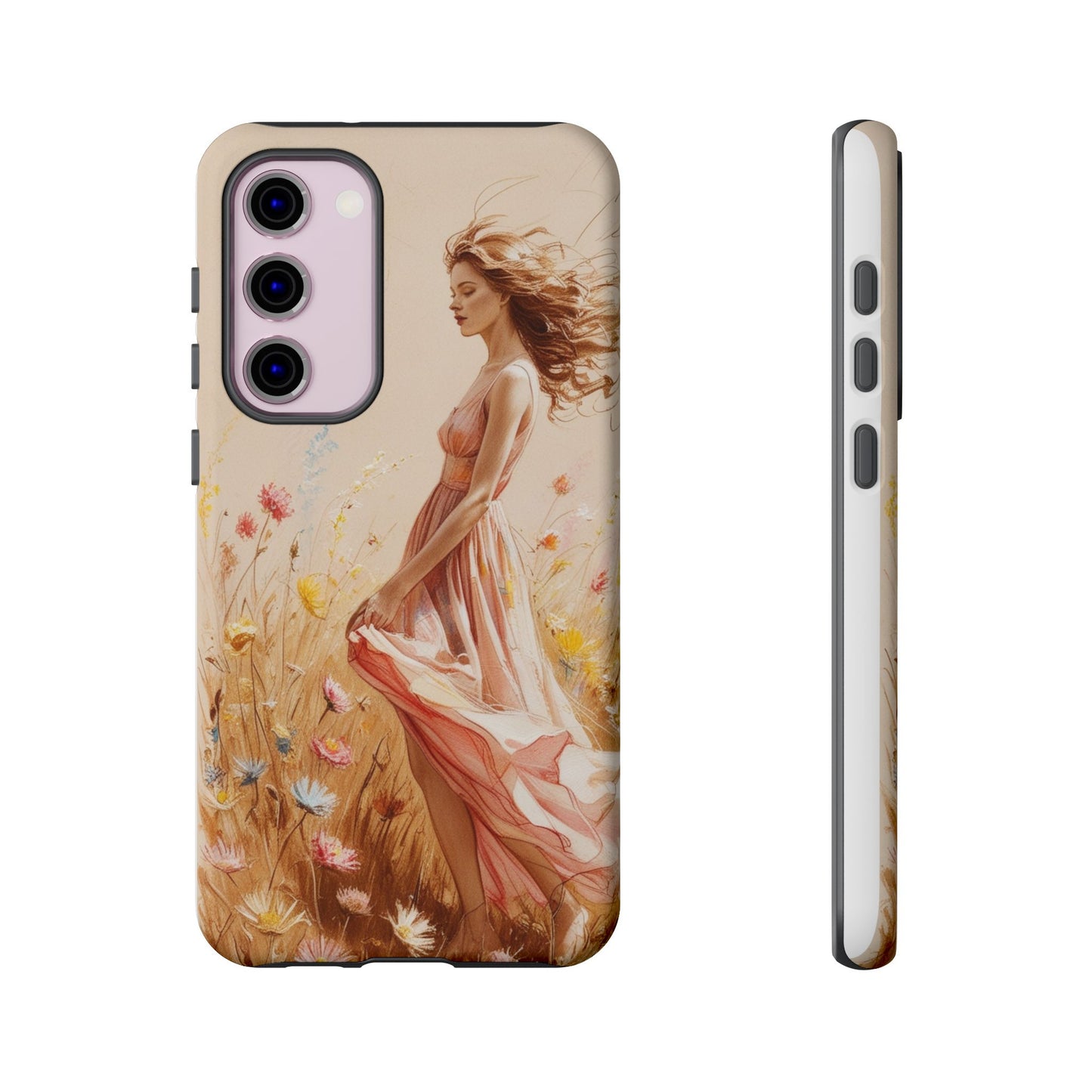 Phone Case - Vintage Woman Art Tough Case - Shockproof Matte & Glossy Finish