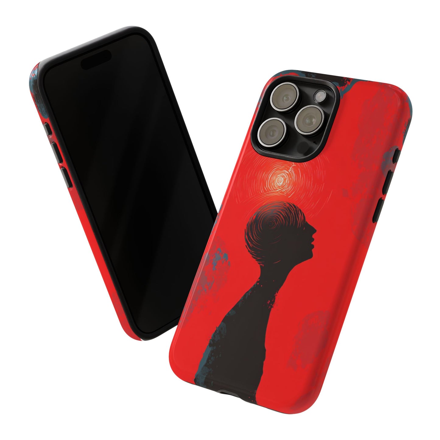 Mental Eclipse | Bold Surreal Art for Deep Thinkers – Red & Black Abstract Design