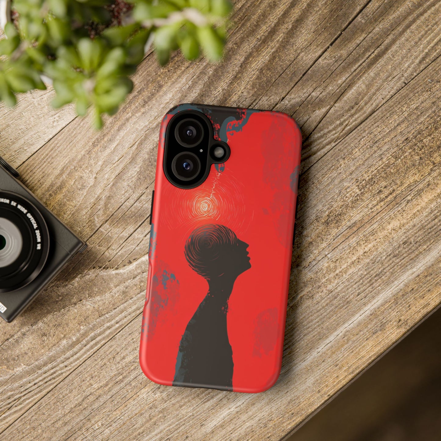 Mental Eclipse | Bold Surreal Art for Deep Thinkers – Red & Black Abstract Design