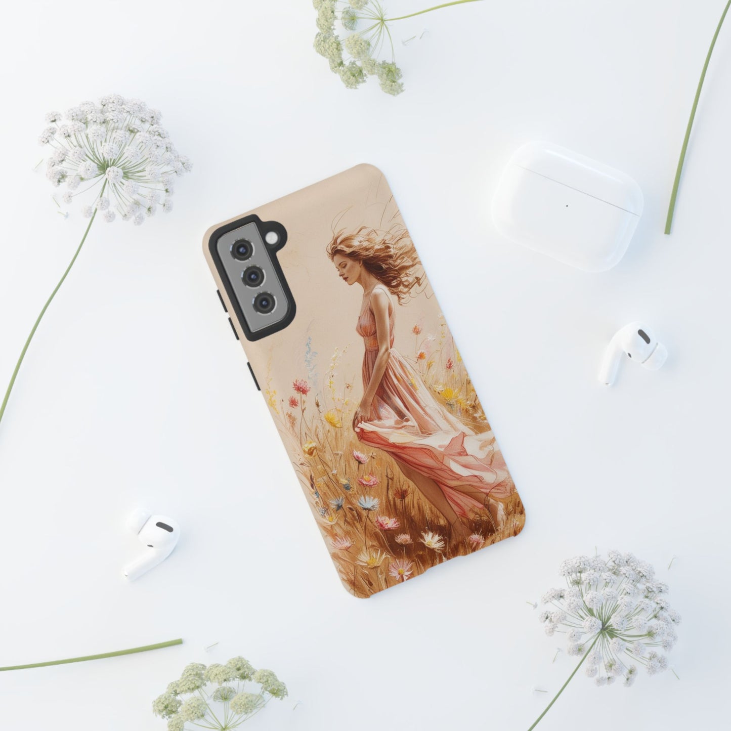 Phone Case - Vintage Woman Art Tough Case - Shockproof Matte & Glossy Finish
