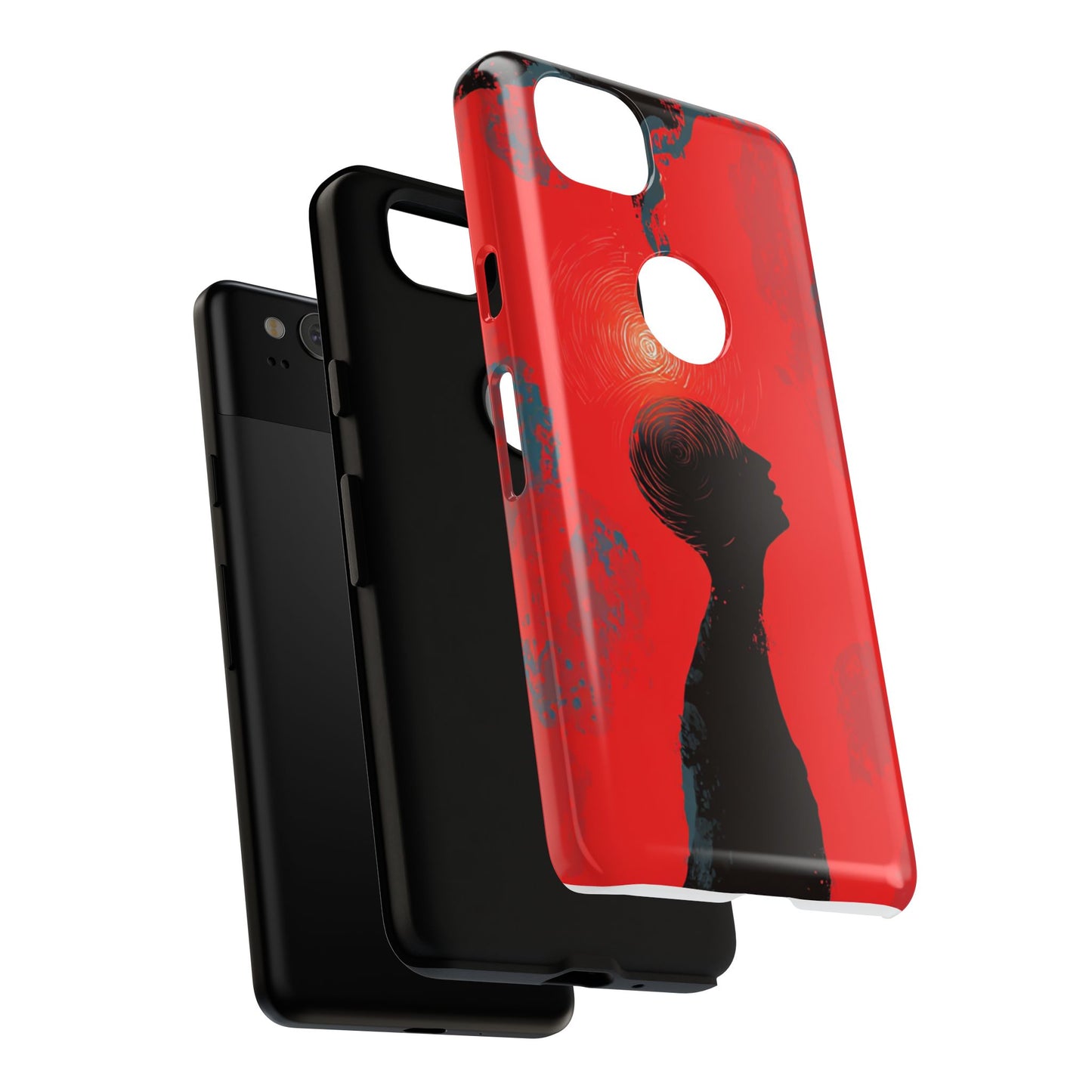 Mental Eclipse | Bold Surreal Art for Deep Thinkers – Red & Black Abstract Design