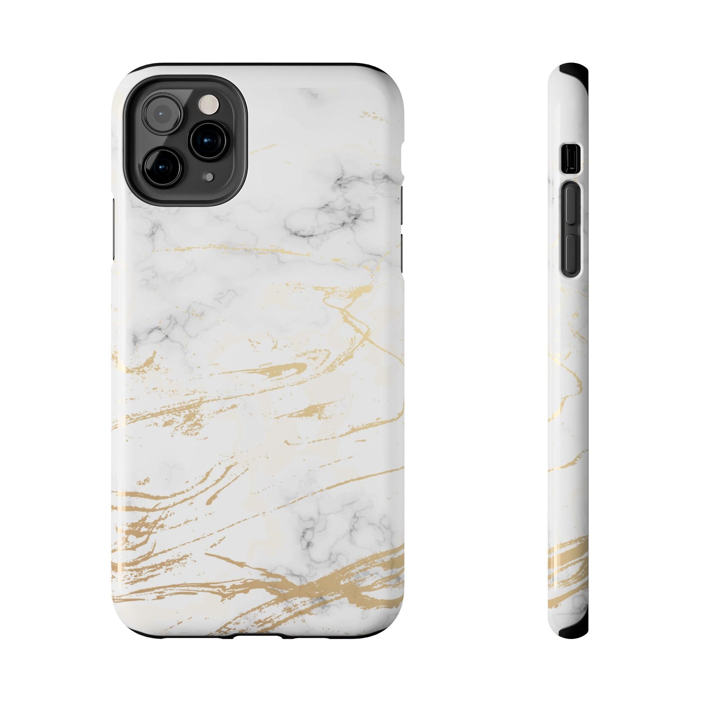 Gold Marble Tough Phone Case – Shockproof Luxury Cover for iPhone & Samsung