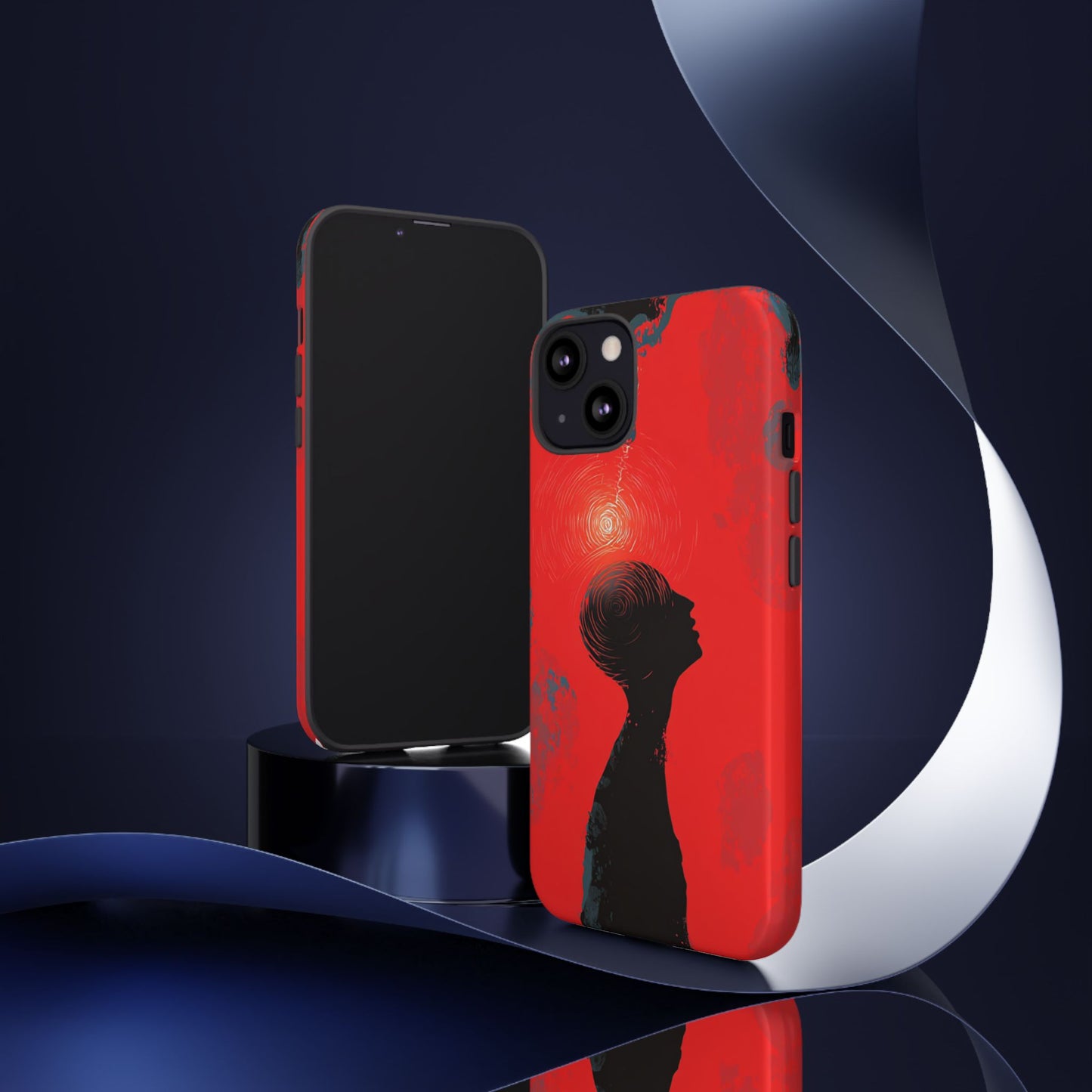 Mental Eclipse | Bold Surreal Art for Deep Thinkers – Red & Black Abstract Design