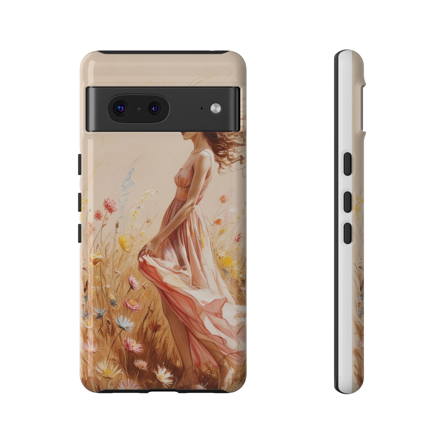 Phone Case - Vintage Woman Art Tough Case - Shockproof Matte & Glossy Finish