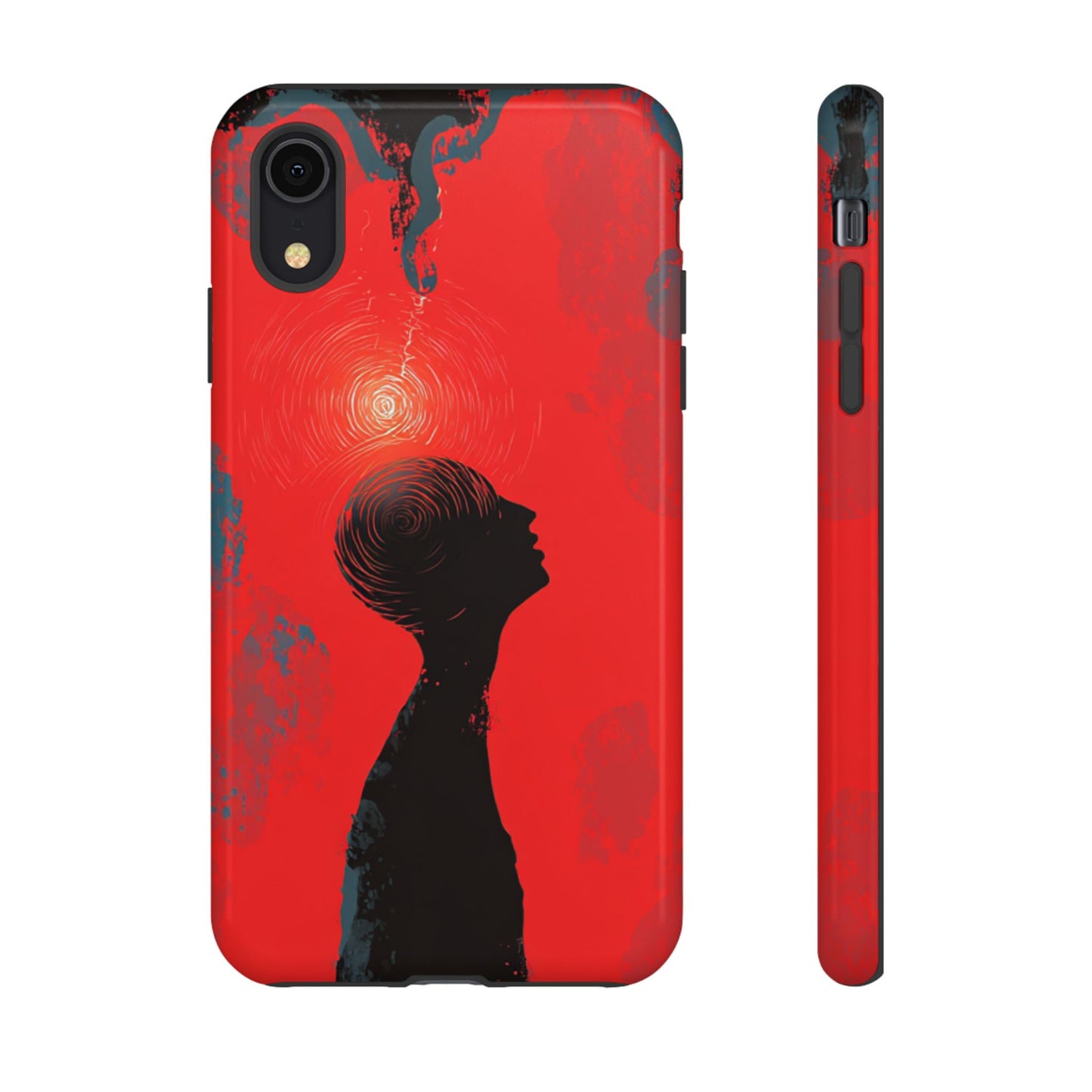 Mental Eclipse | Bold Surreal Art for Deep Thinkers – Red & Black Abstract Design