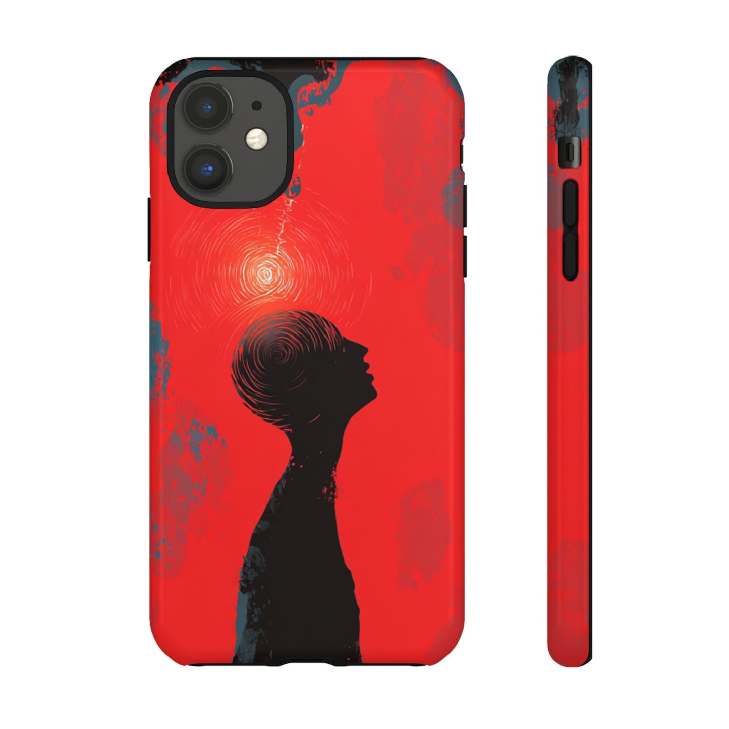 Mental Eclipse | Bold Surreal Art for Deep Thinkers – Red & Black Abstract Design
