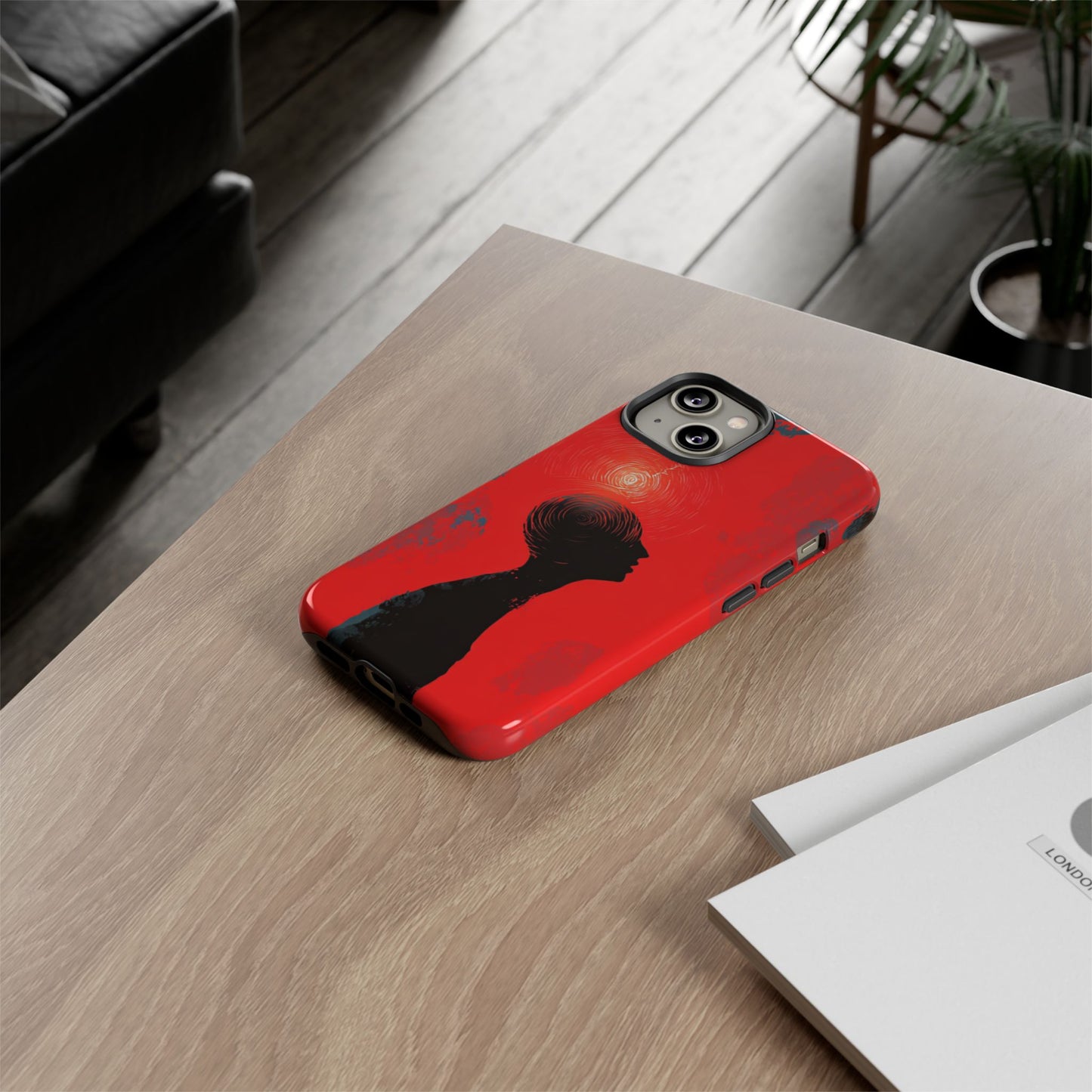 Mental Eclipse | Bold Surreal Art for Deep Thinkers – Red & Black Abstract Design