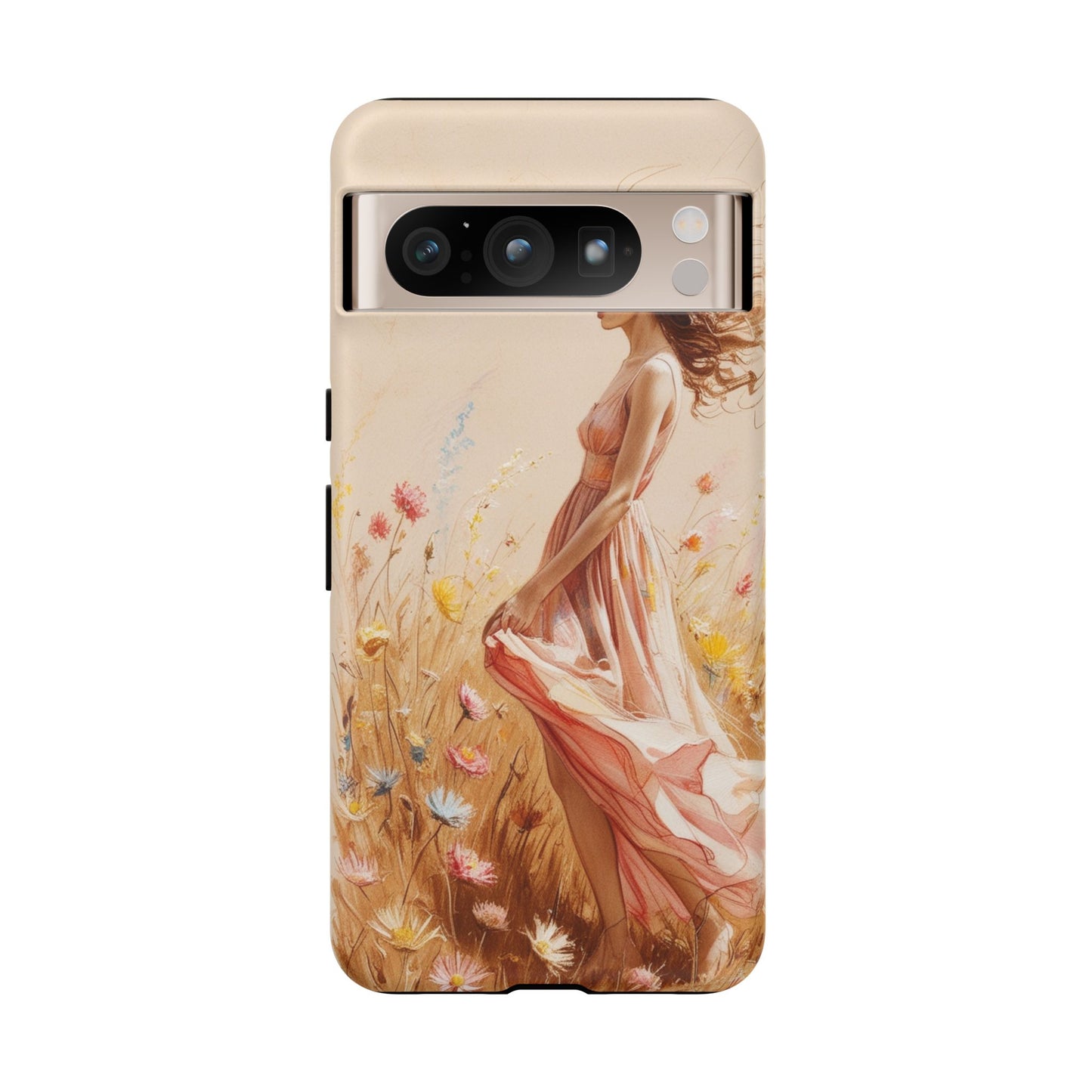 Phone Case - Vintage Woman Art Tough Case - Shockproof Matte & Glossy Finish