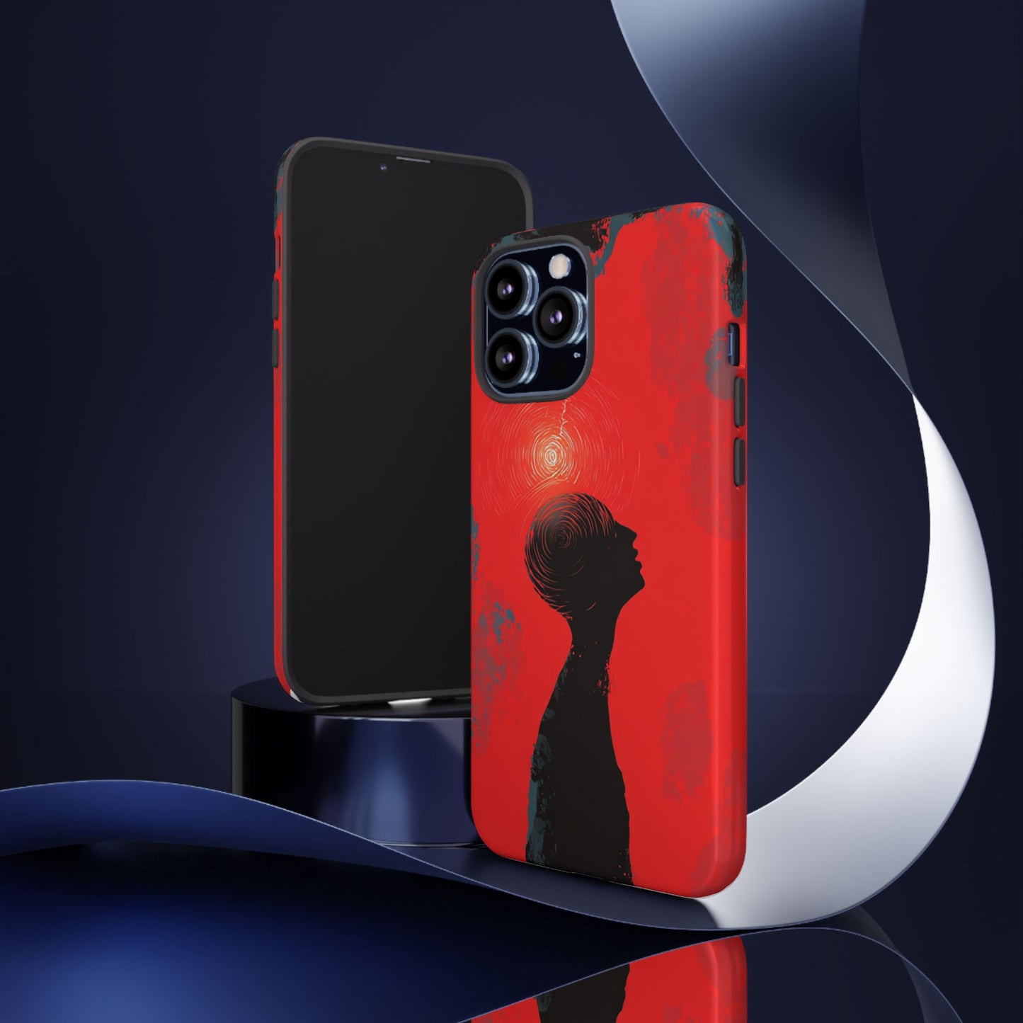 Mental Eclipse | Bold Surreal Art for Deep Thinkers – Red & Black Abstract Design