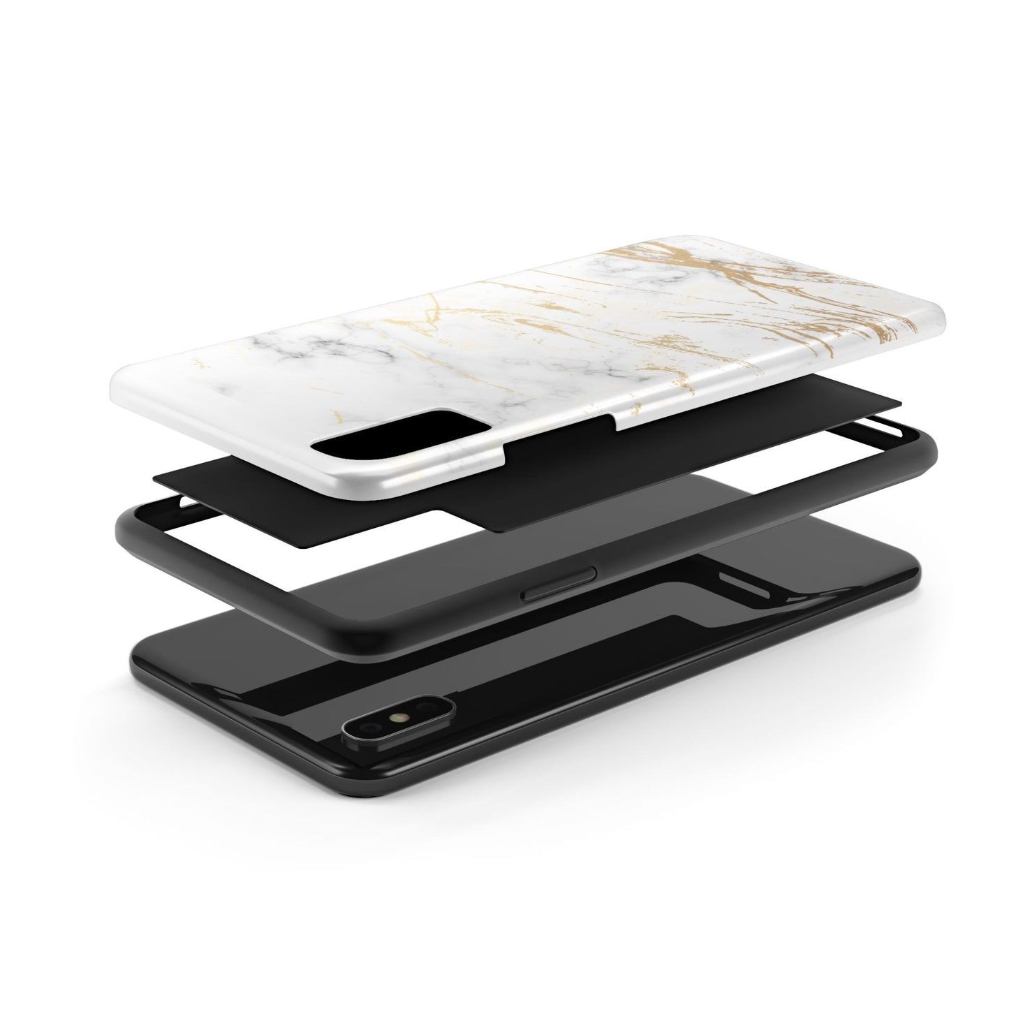Gold Marble Tough Phone Case – Shockproof Luxury Cover for iPhone & Samsung