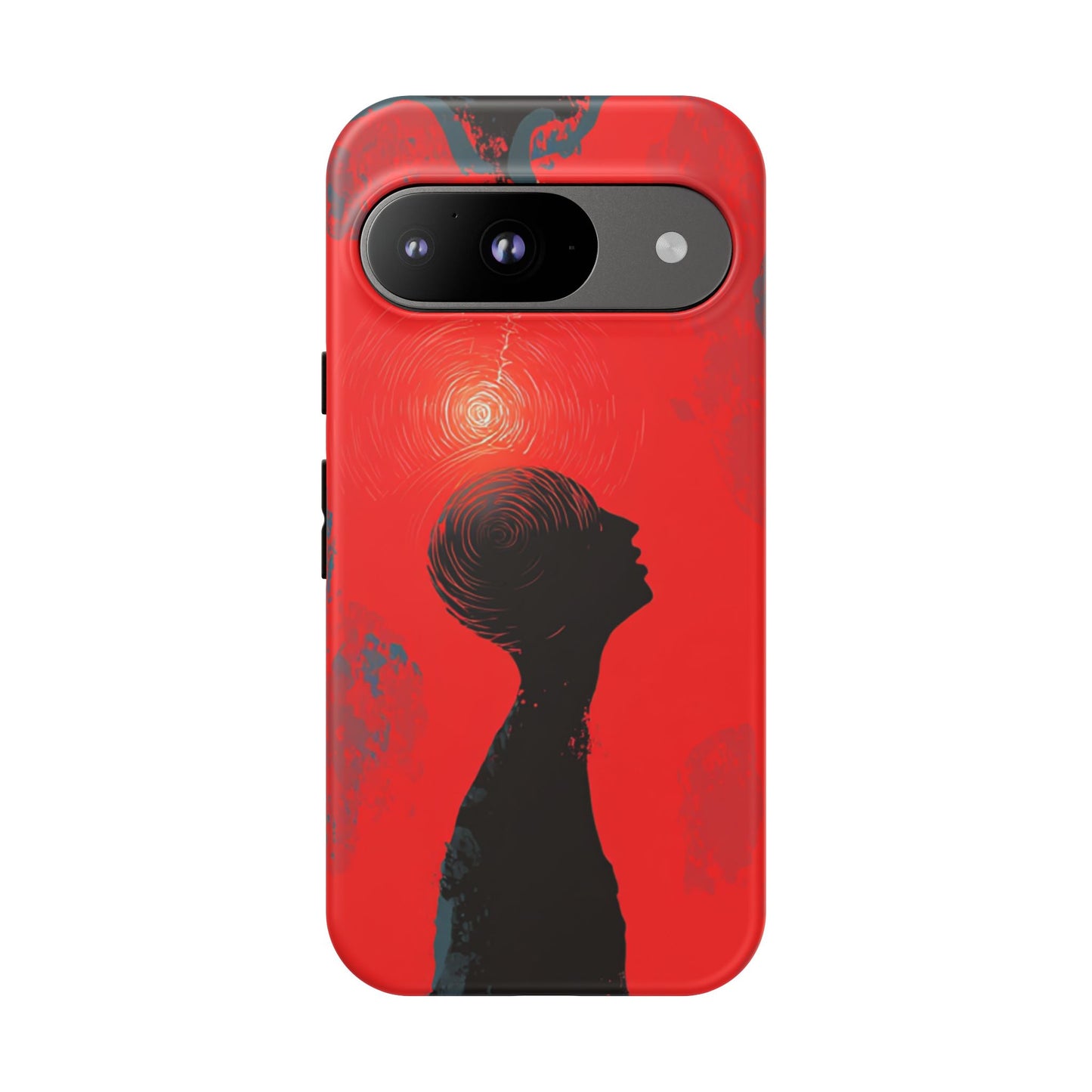 Mental Eclipse | Bold Surreal Art for Deep Thinkers – Red & Black Abstract Design