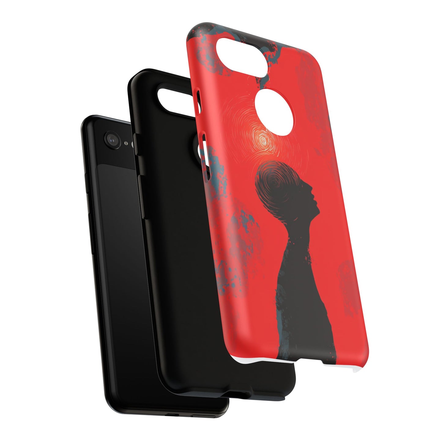 Mental Eclipse | Bold Surreal Art for Deep Thinkers – Red & Black Abstract Design