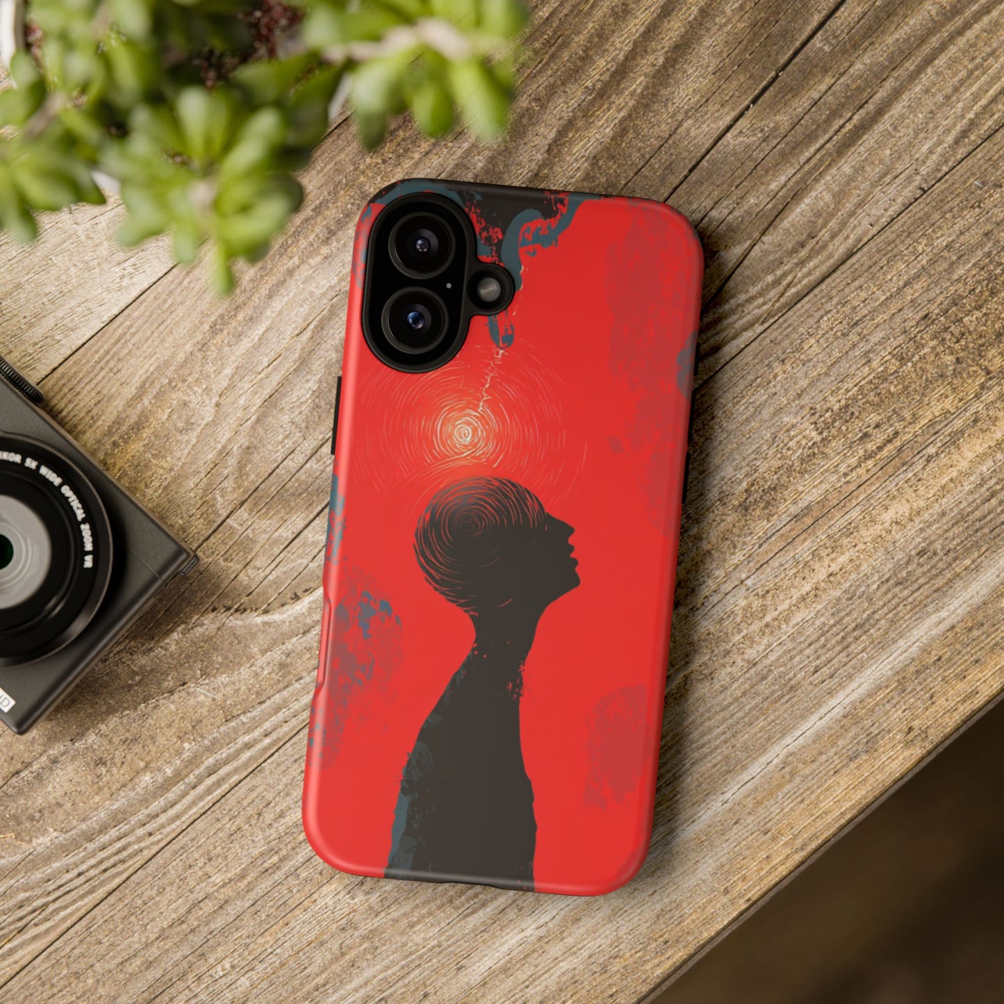 Mental Eclipse | Bold Surreal Art for Deep Thinkers – Red & Black Abstract Design