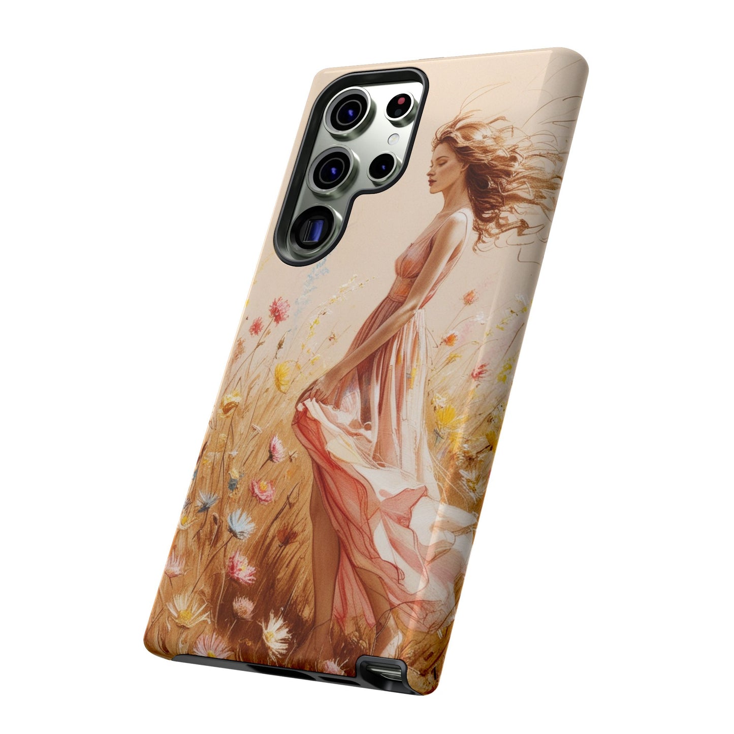 Phone Case - Vintage Woman Art Tough Case - Shockproof Matte & Glossy Finish