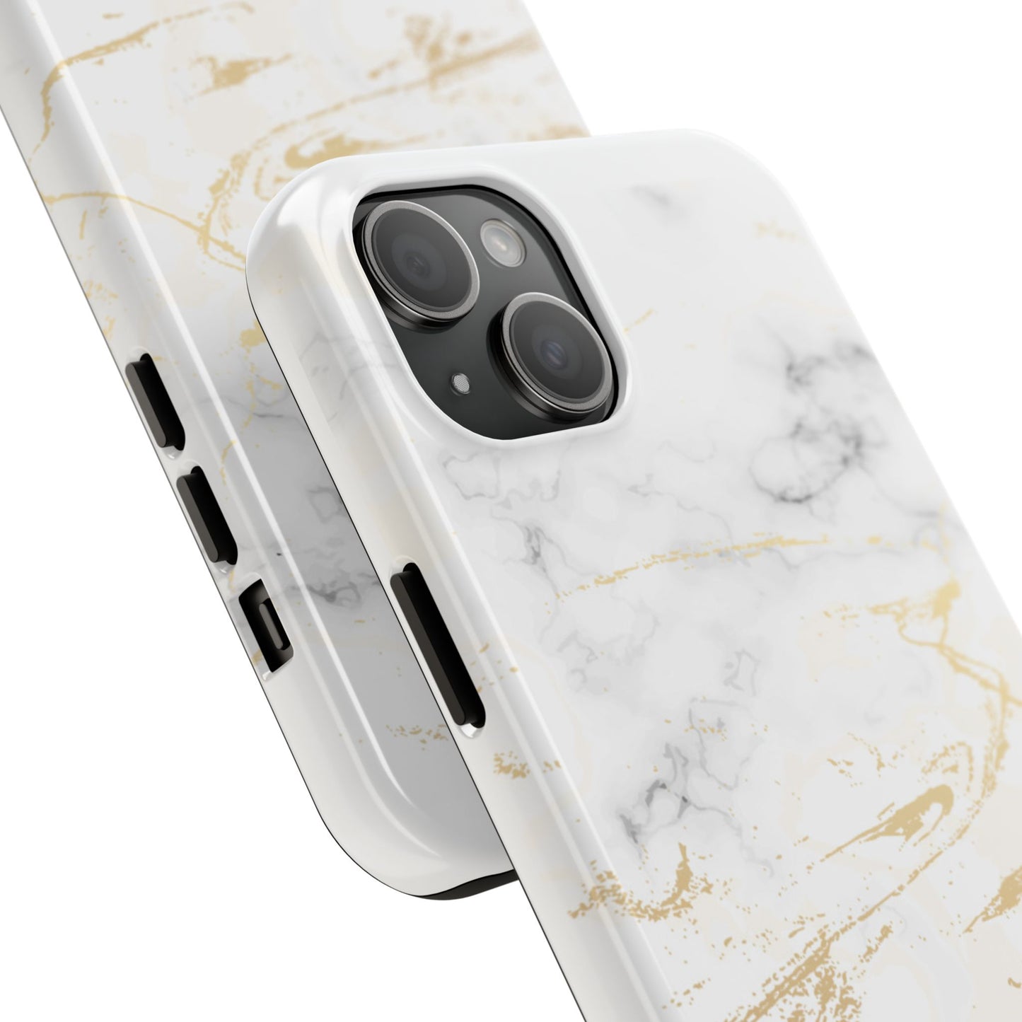 Gold Marble Tough Phone Case – Shockproof Luxury Cover for iPhone & Samsung