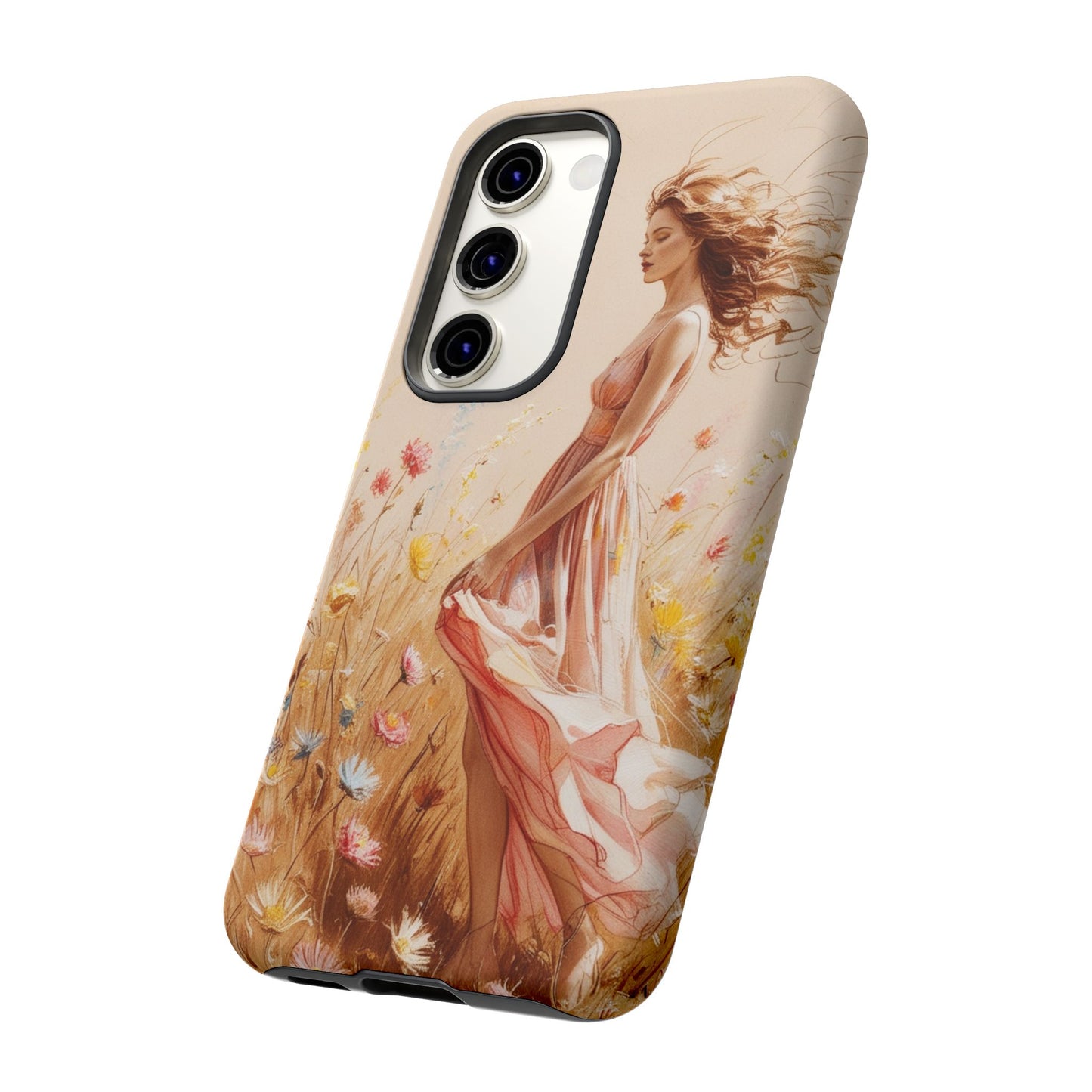 Phone Case - Vintage Woman Art Tough Case - Shockproof Matte & Glossy Finish