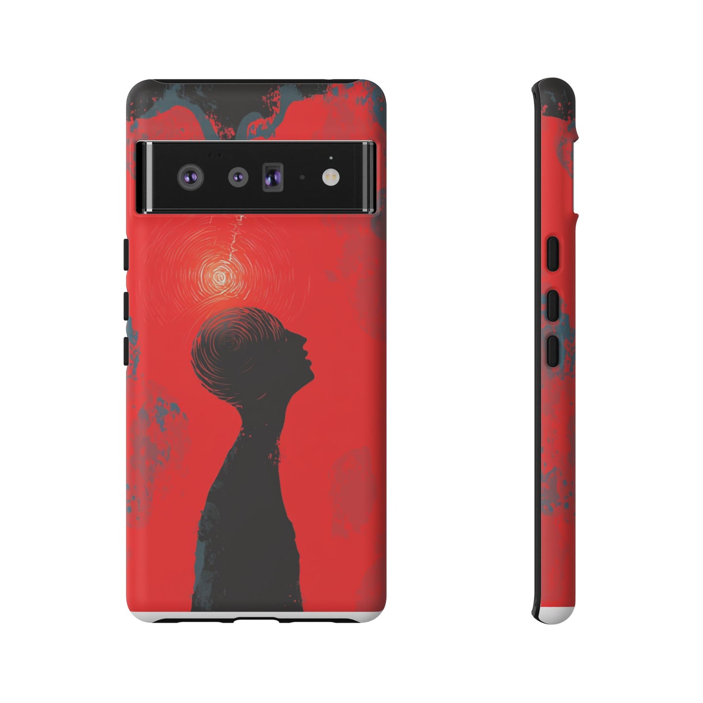 Mental Eclipse | Bold Surreal Art for Deep Thinkers – Red & Black Abstract Design