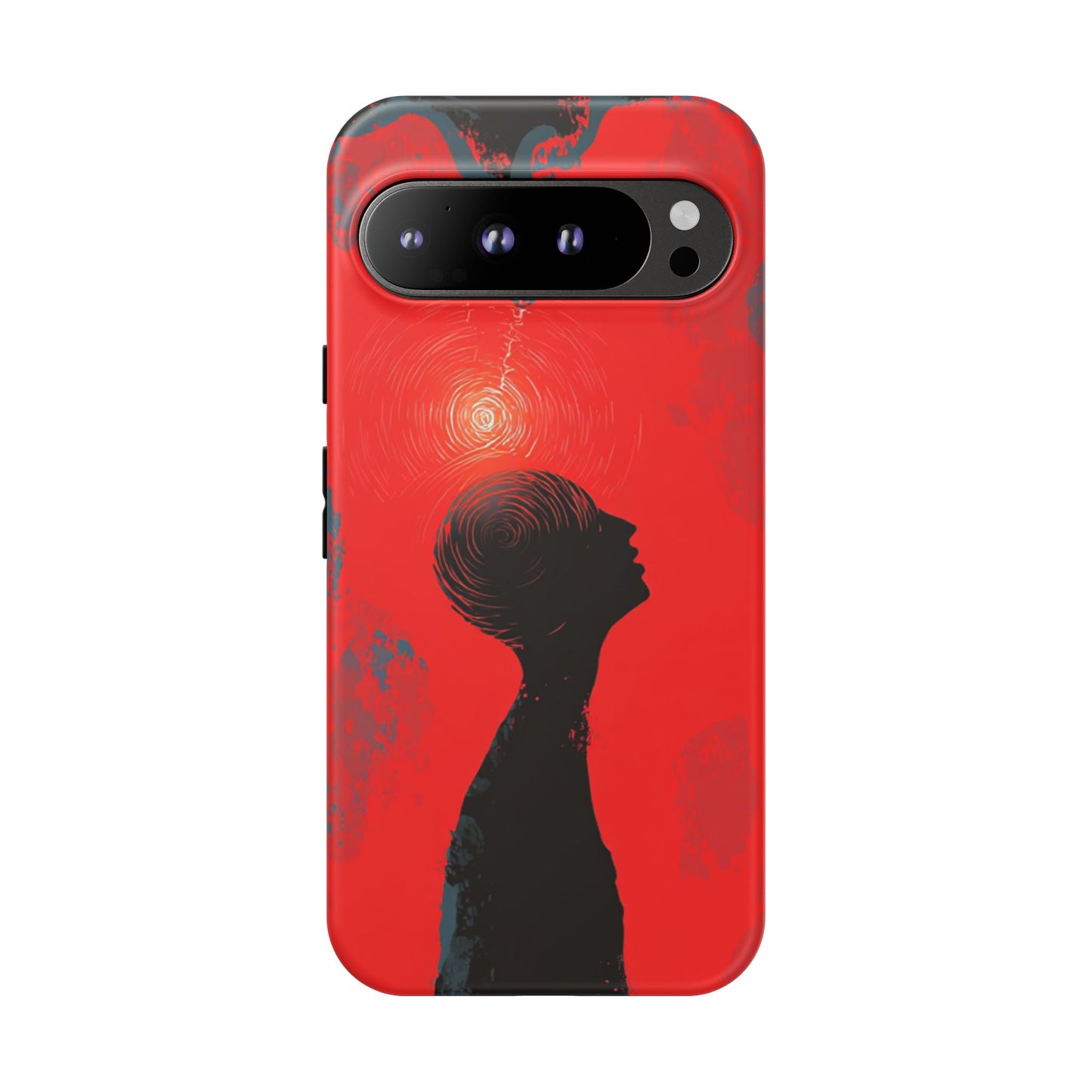 Mental Eclipse | Bold Surreal Art for Deep Thinkers – Red & Black Abstract Design