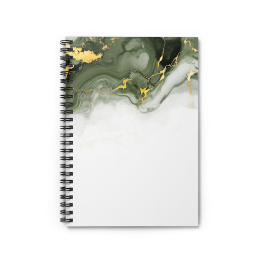 Green Marble Spiral Notebook – Ruled Line Writing Journal