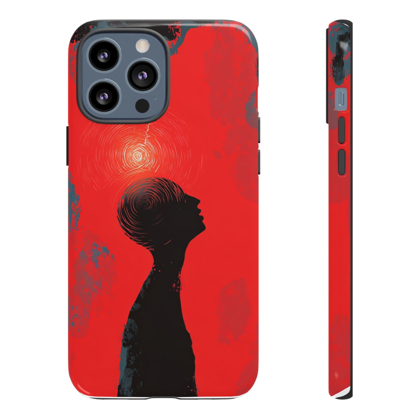 Mental Eclipse | Bold Surreal Art for Deep Thinkers – Red & Black Abstract Design
