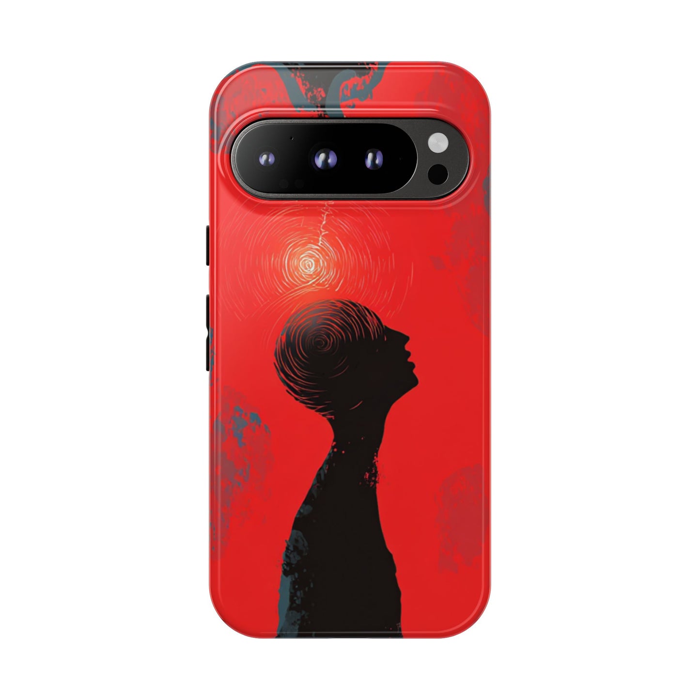 Mental Eclipse | Bold Surreal Art for Deep Thinkers – Red & Black Abstract Design