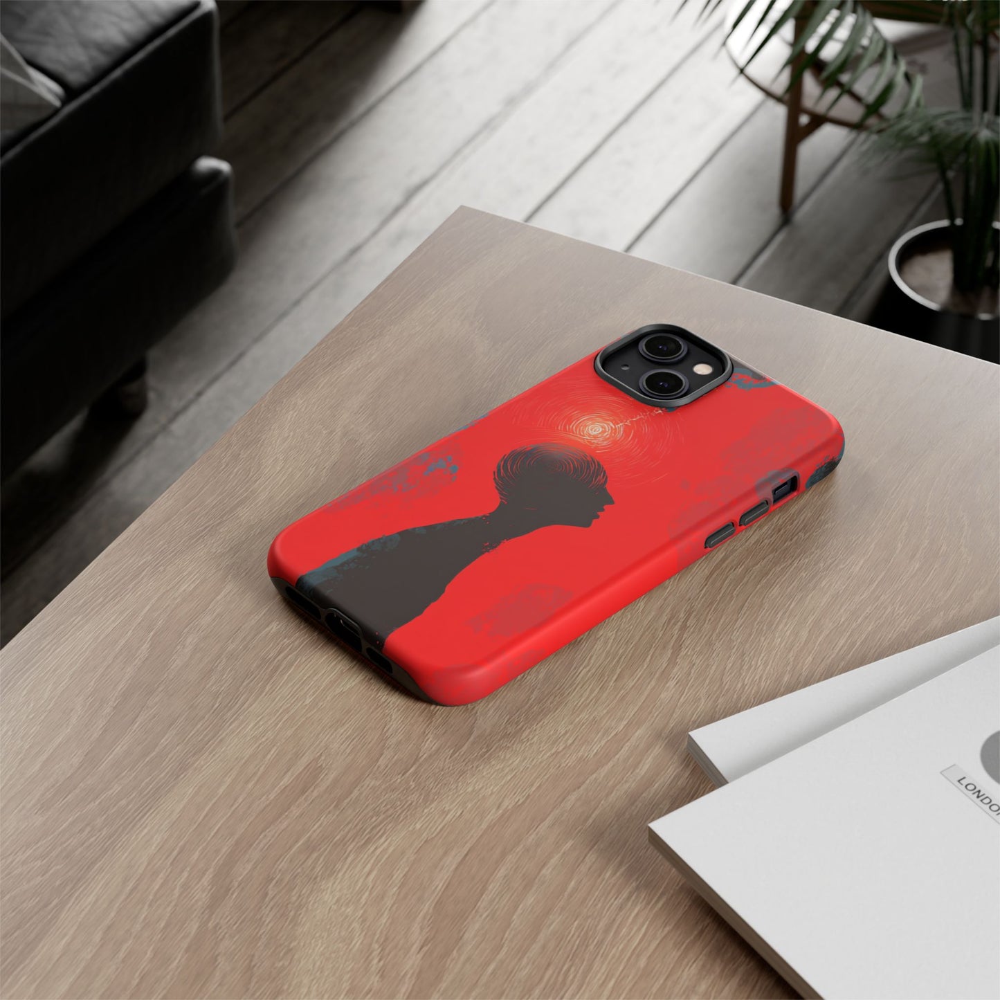 Mental Eclipse | Bold Surreal Art for Deep Thinkers – Red & Black Abstract Design